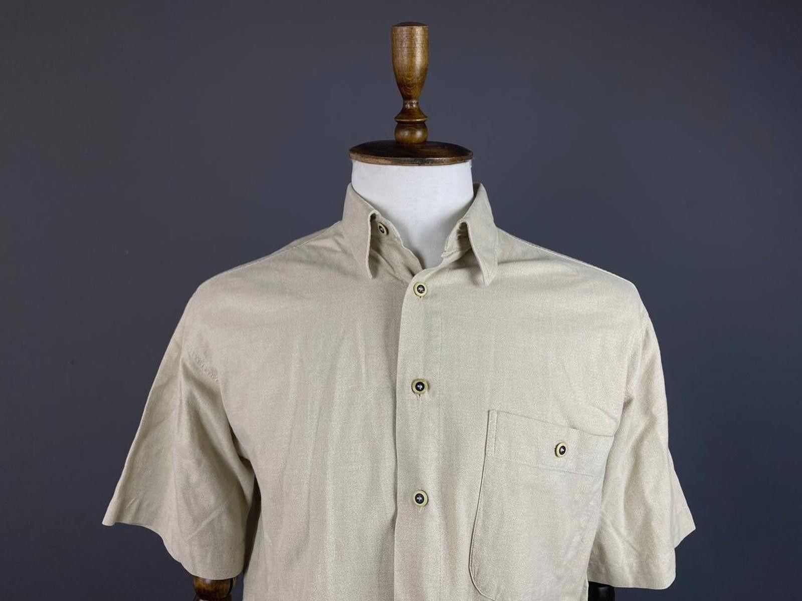 Designer Emilio Adani by Bosch Textil Beige Down Shirt Size M Size US M / EU 48-50 / 2 - 2 Thumbnail