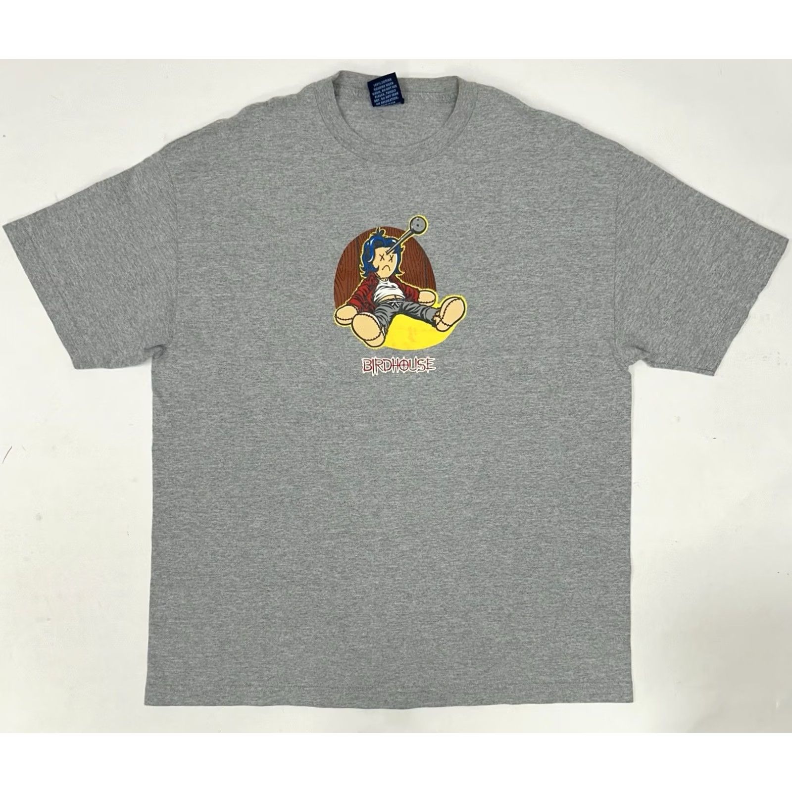 Vintage VINTAGE Birdhouse Skateboards Heath Kirchart Voodoo Doll Skate Tee XL Gray 2000 Rare Skateboarding Size US XL / EU 56 / 4 - 3 Thumbnail