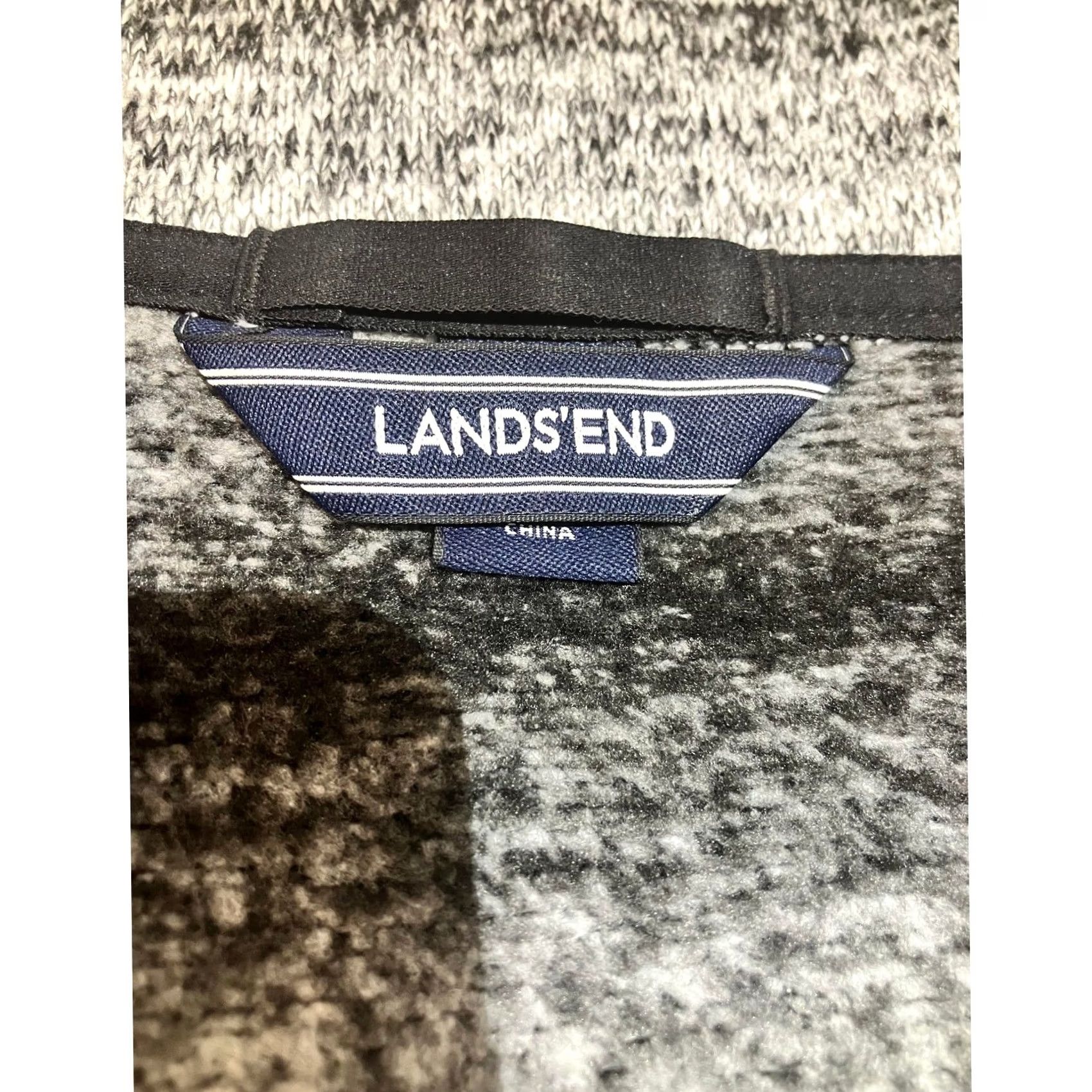 Lands' End Lands' End Quarter Zip Sherpa Black White Gray Ombre Stripe Pullover Sweater Size M Women Regular Sweatshirt Size M / US 6-8 / IT 42-44 - 4 Thumbnail