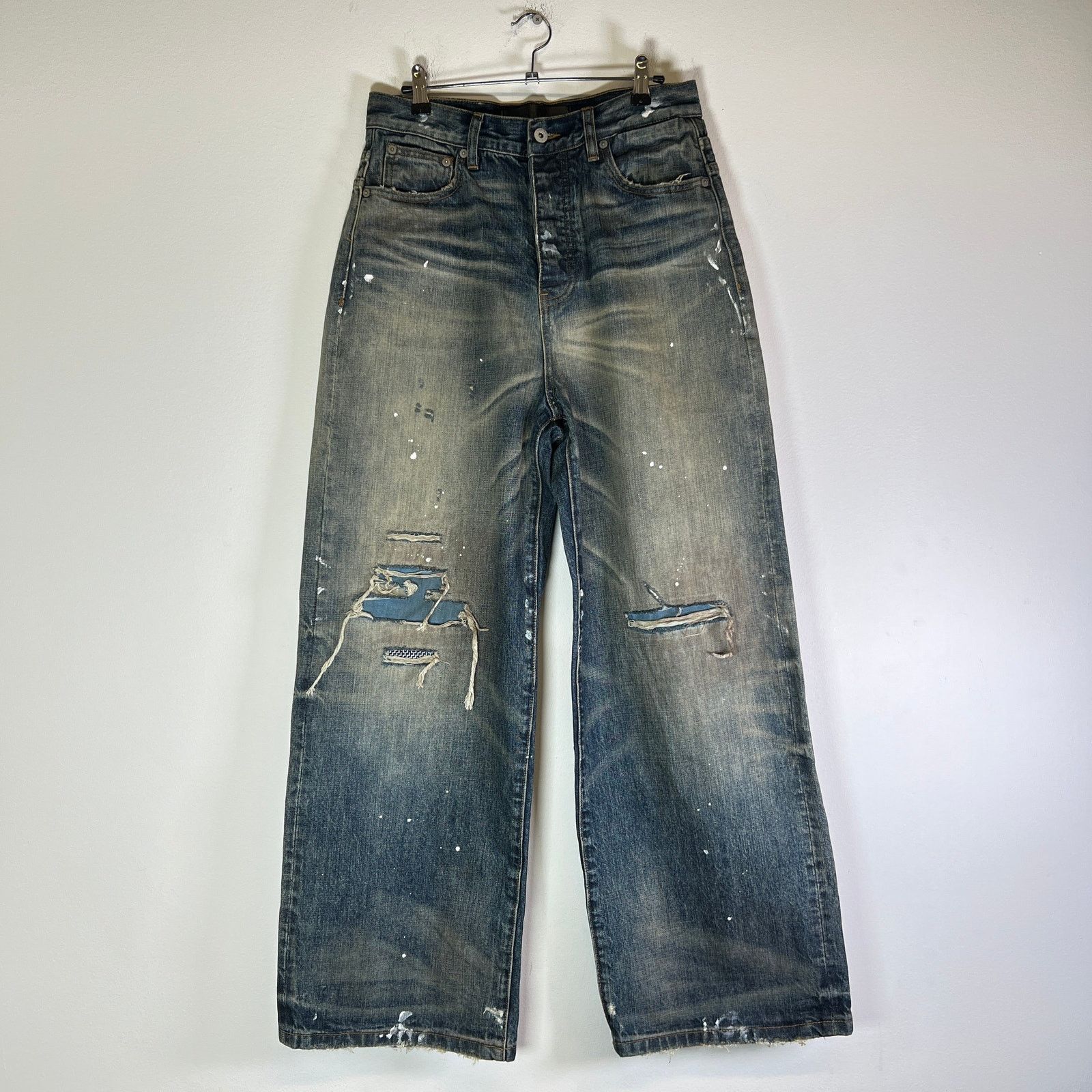 No Faith Studios RAW DENIM JAPANESE ULTRA LOOSE FIT BLUE | Grailed