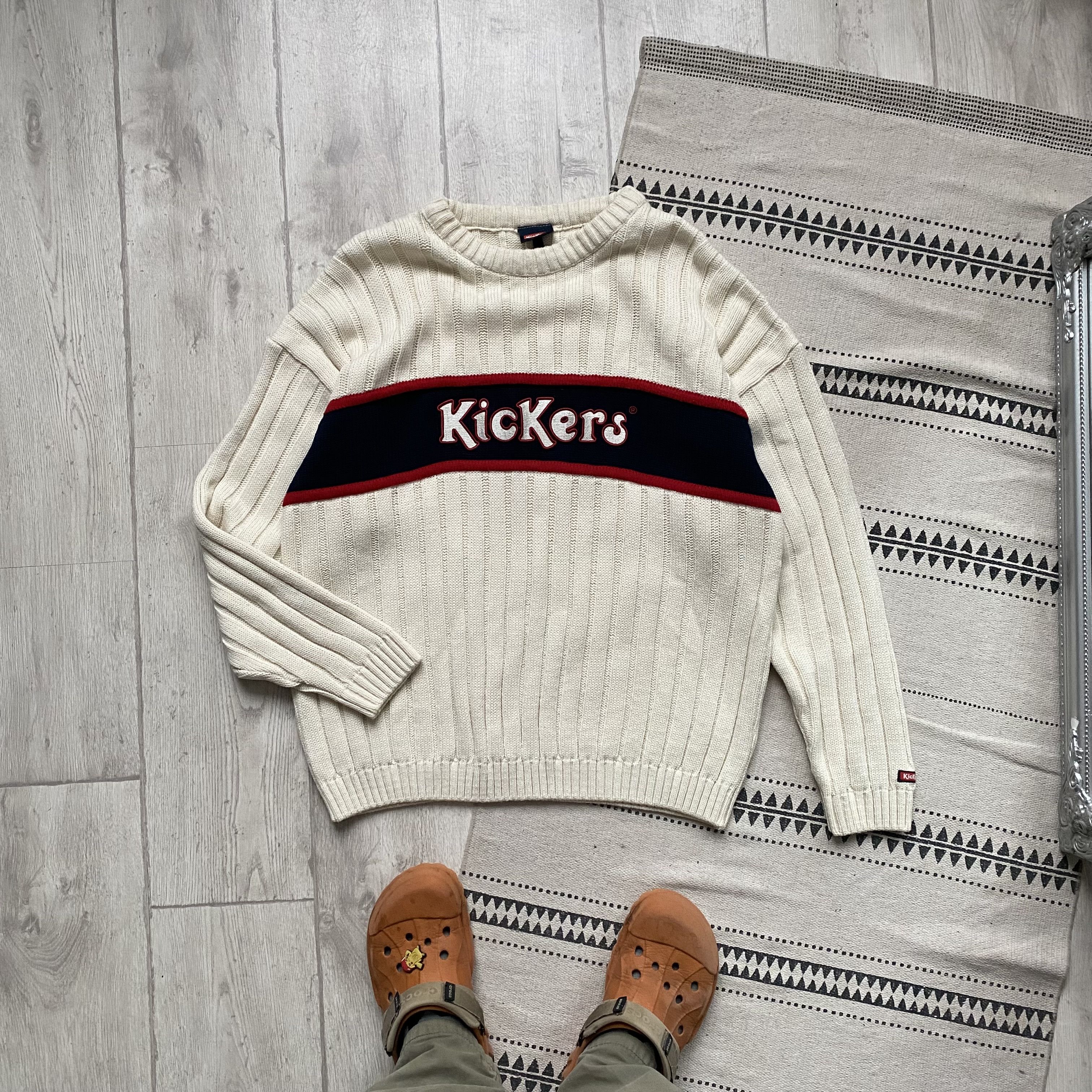 Kickers Vintage 80/90s Cozy Ribbed Knit Wool Sweater KicKers Y2K Size US L / EU 52-54 / 3 - 6 Thumbnail