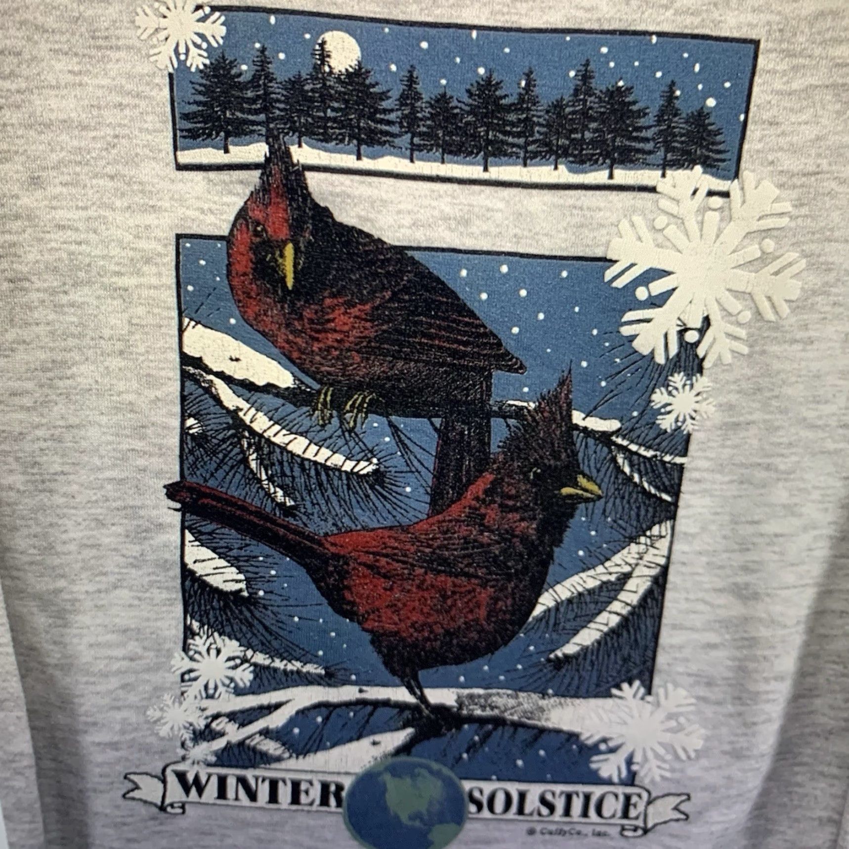 Vintage Vintage Nature Sweatshirt Cardinals Winter Solstice Adult XL Heavyweight 90s Size US XL / EU 56 / 4 - 3 Thumbnail