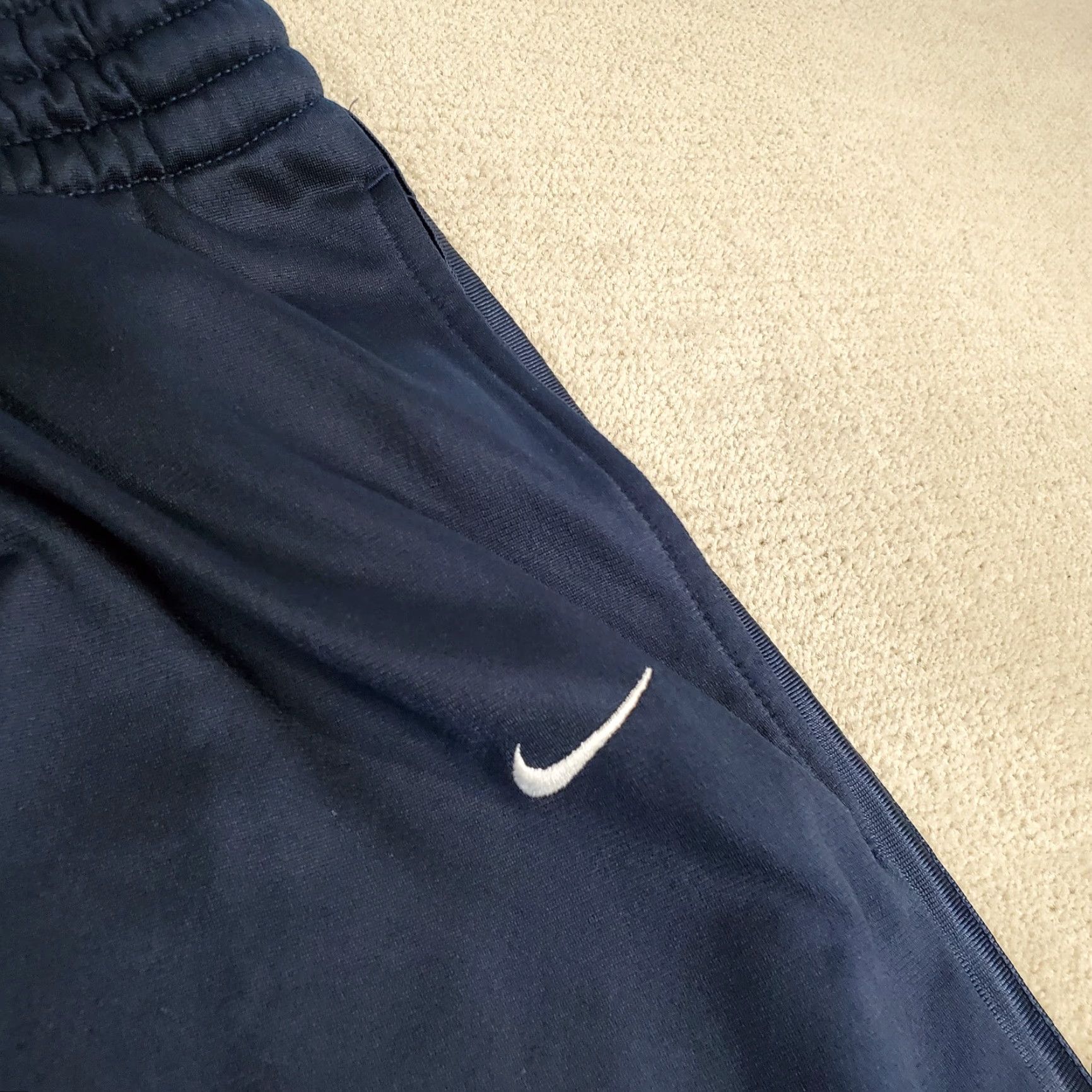 Nike VINTAGE Nike Basketball Pants Mens 2XL Blue Satin Joggers Sweatpants Track Pants Sportswear Size US 39 - 3 Thumbnail