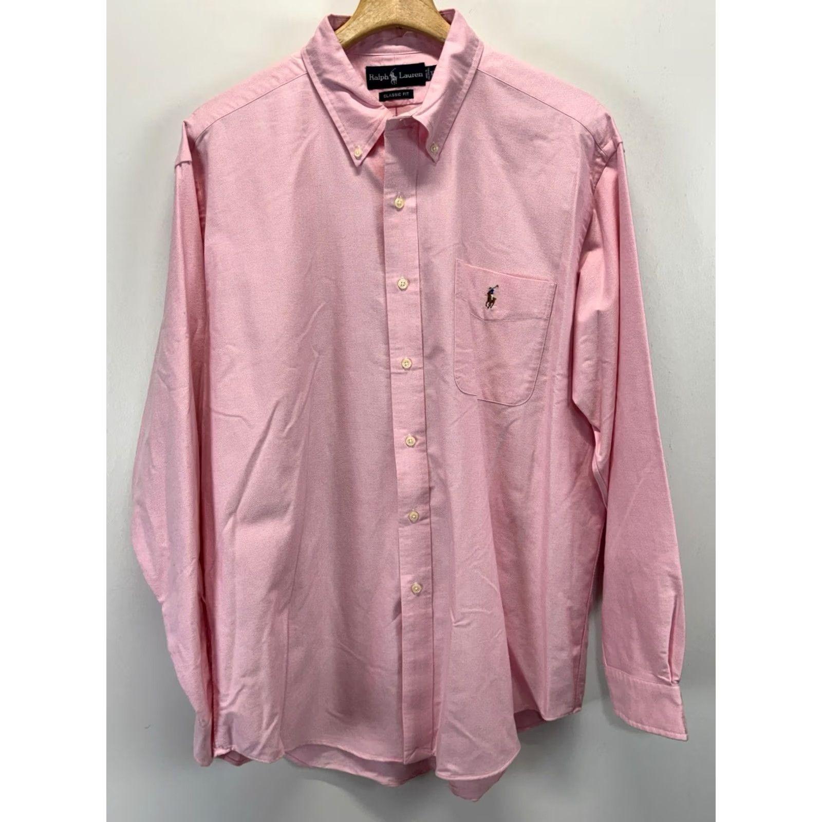 Ralph Lauren Ralph Lauren Oxford Shirt Mens XL Pink Flesh Pony Preppy Classic Fit Button-Up Size US XL / EU 56 / 4 - 2 Thumbnail