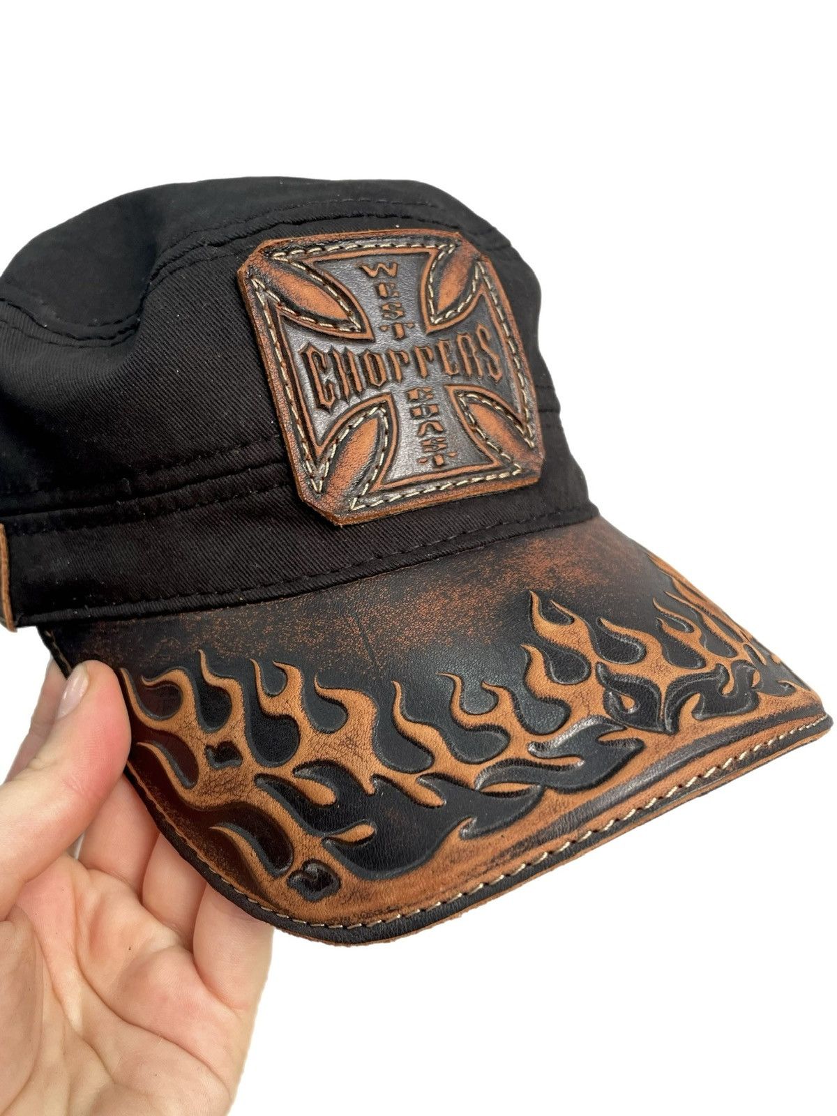West Coast Choppers Patchwork west coast choppers cadet hat cap flames style Size ONE SIZE - 3 Thumbnail