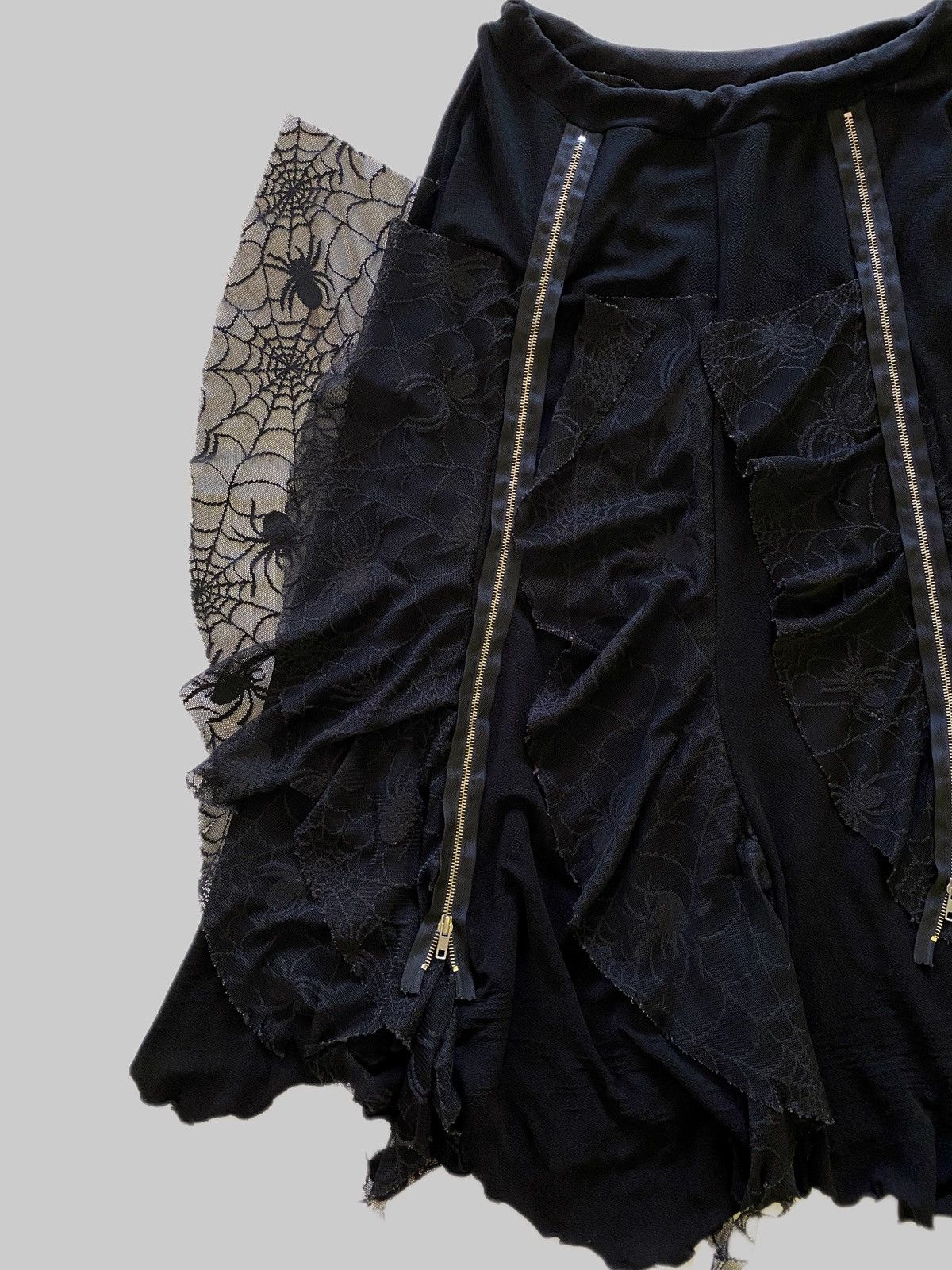 Japanese Brand Rare❗️SpiderWeb Raver Goth Punk Zipper Skirts Size 30" / US 8 / IT 44 - 5 Thumbnail