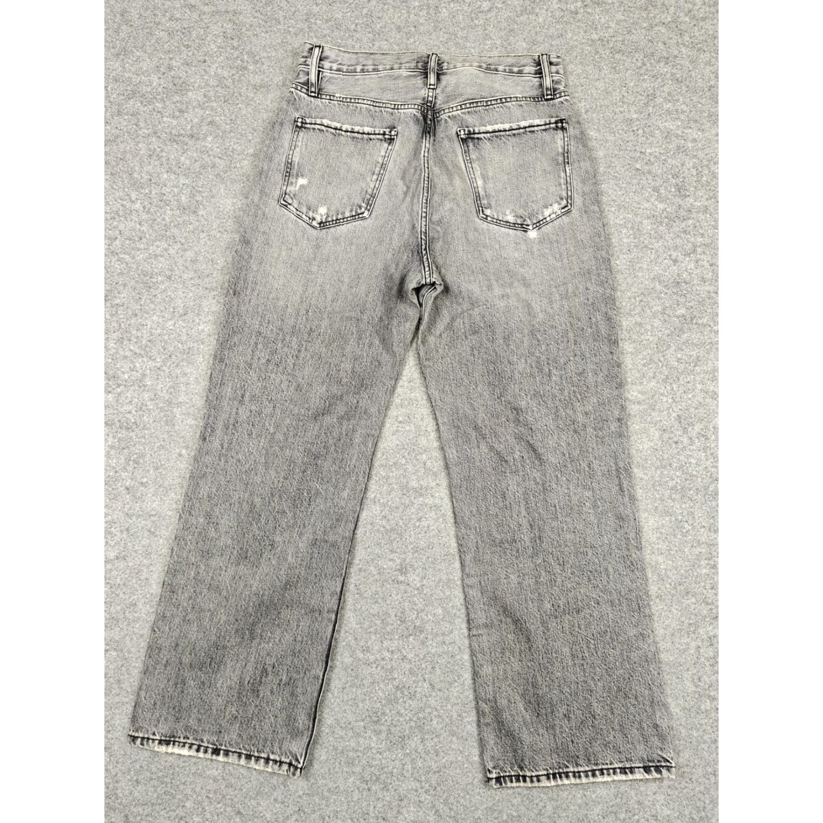 Frame VINTAGE Frame Le Jane Crop Jeans Womens 28 Gray High Rise Straight Distressed Denim Size 28" / US 6 / IT 42 - 5 Thumbnail