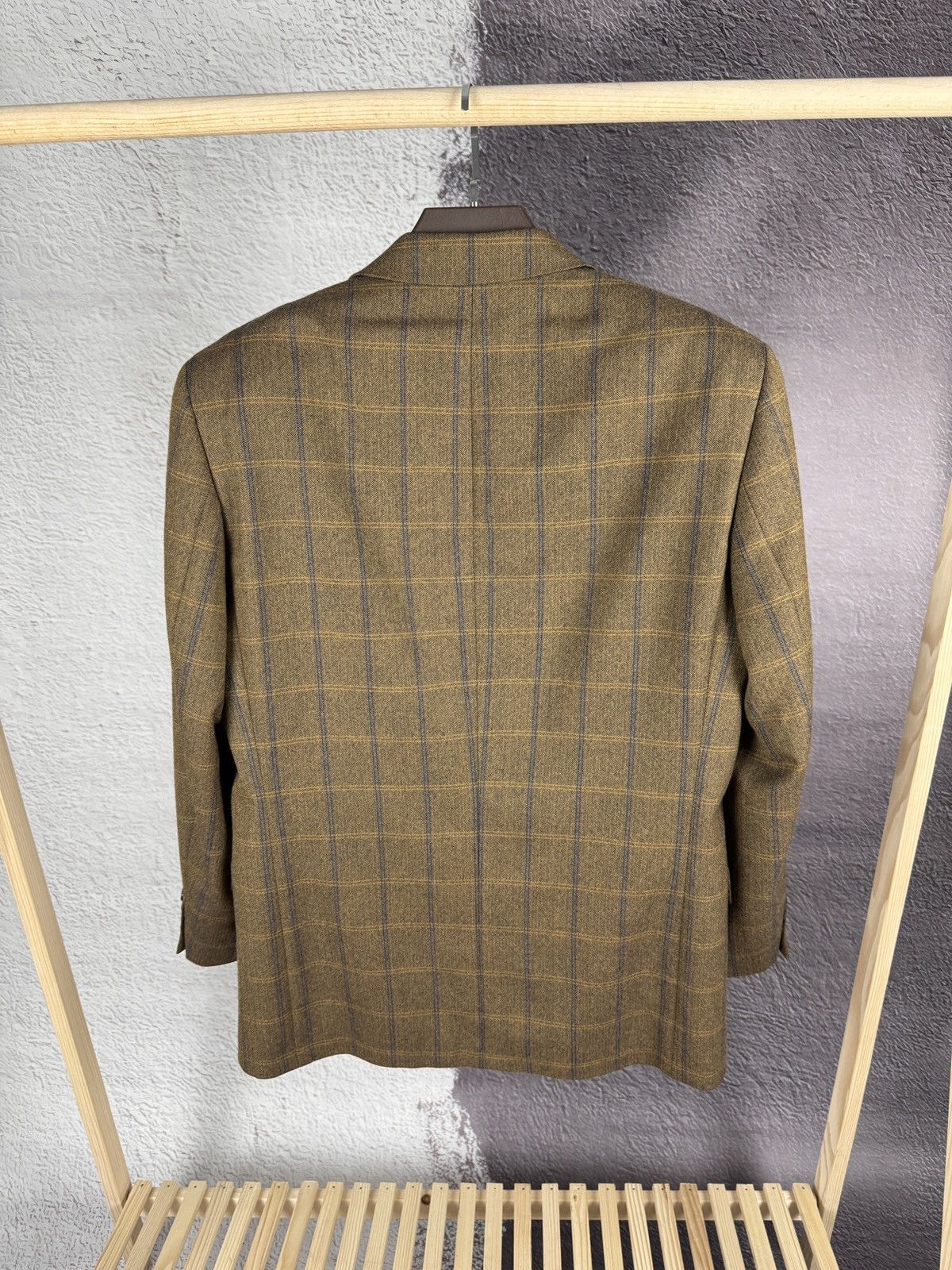 Other Desch vintage checkered beige tweed 3 button wool blazer Size 38R - 13 Thumbnail