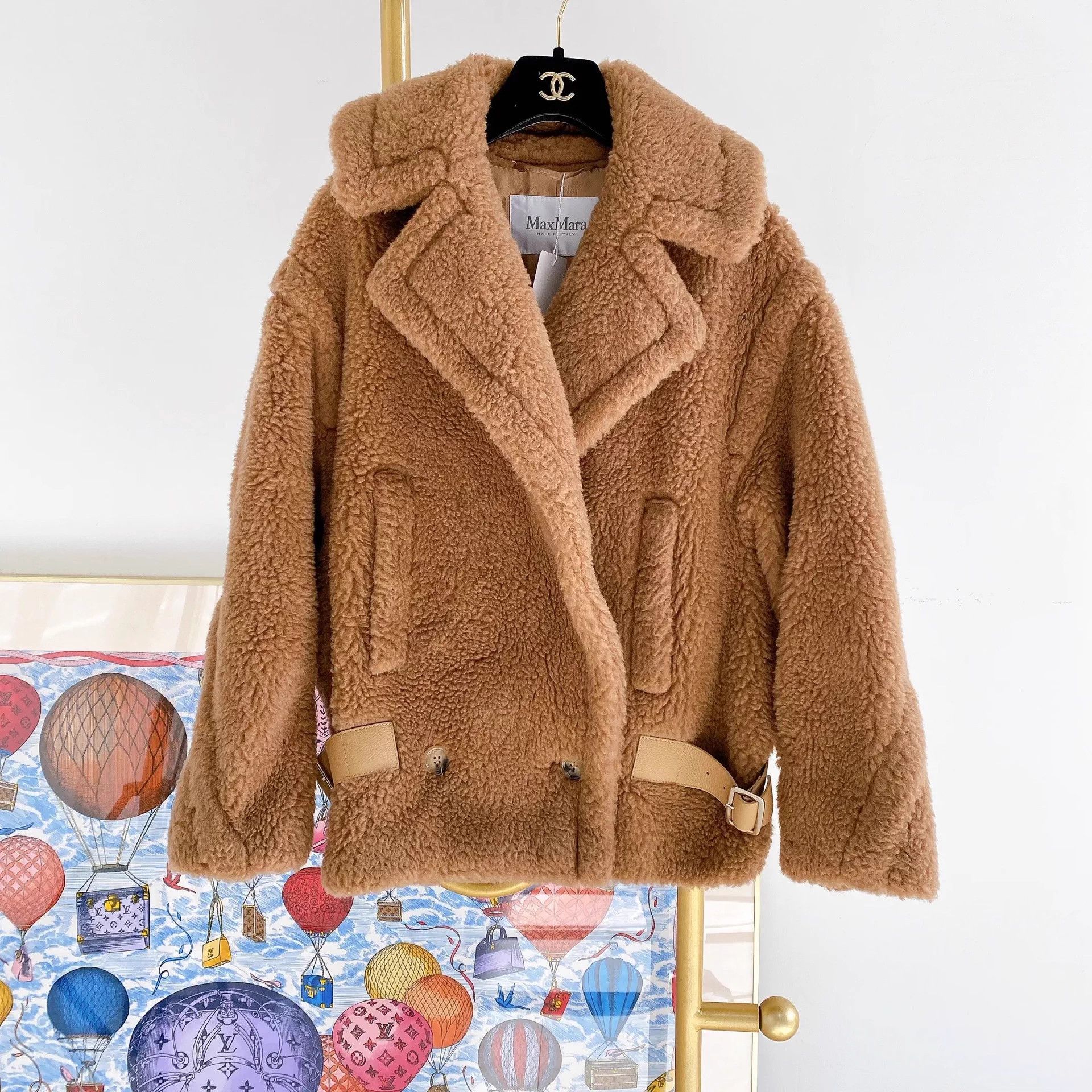Max Mara Maxmara Khaki Teddy Coat F32 Size Size XXS / US 00 / IT 34 - 2 Thumbnail