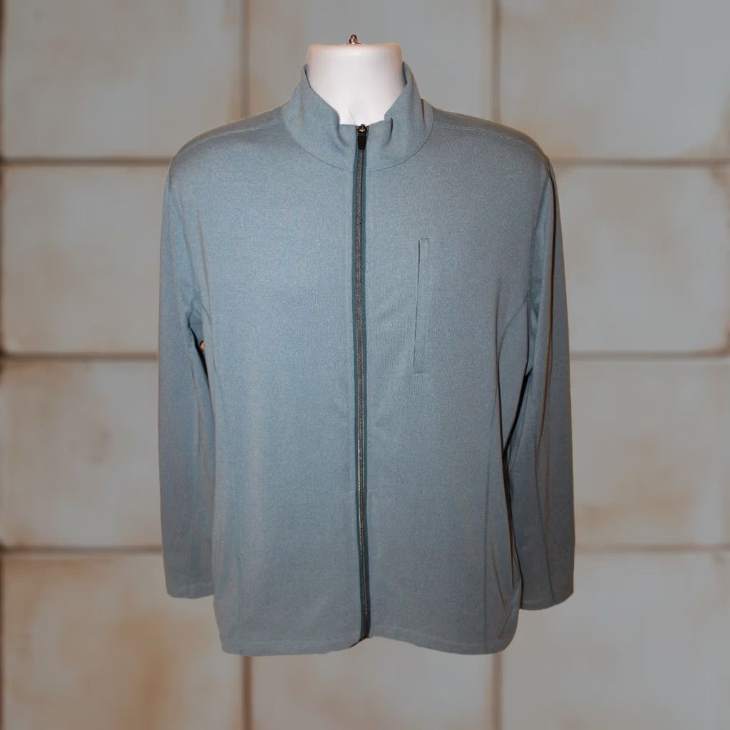 UNTUCKit UNTUCKit Mens Large Full Zip Performance Sweater Jacket Shirt Blue Stretch Size US L / EU 52-54 / 3 - 1 Thumbnail