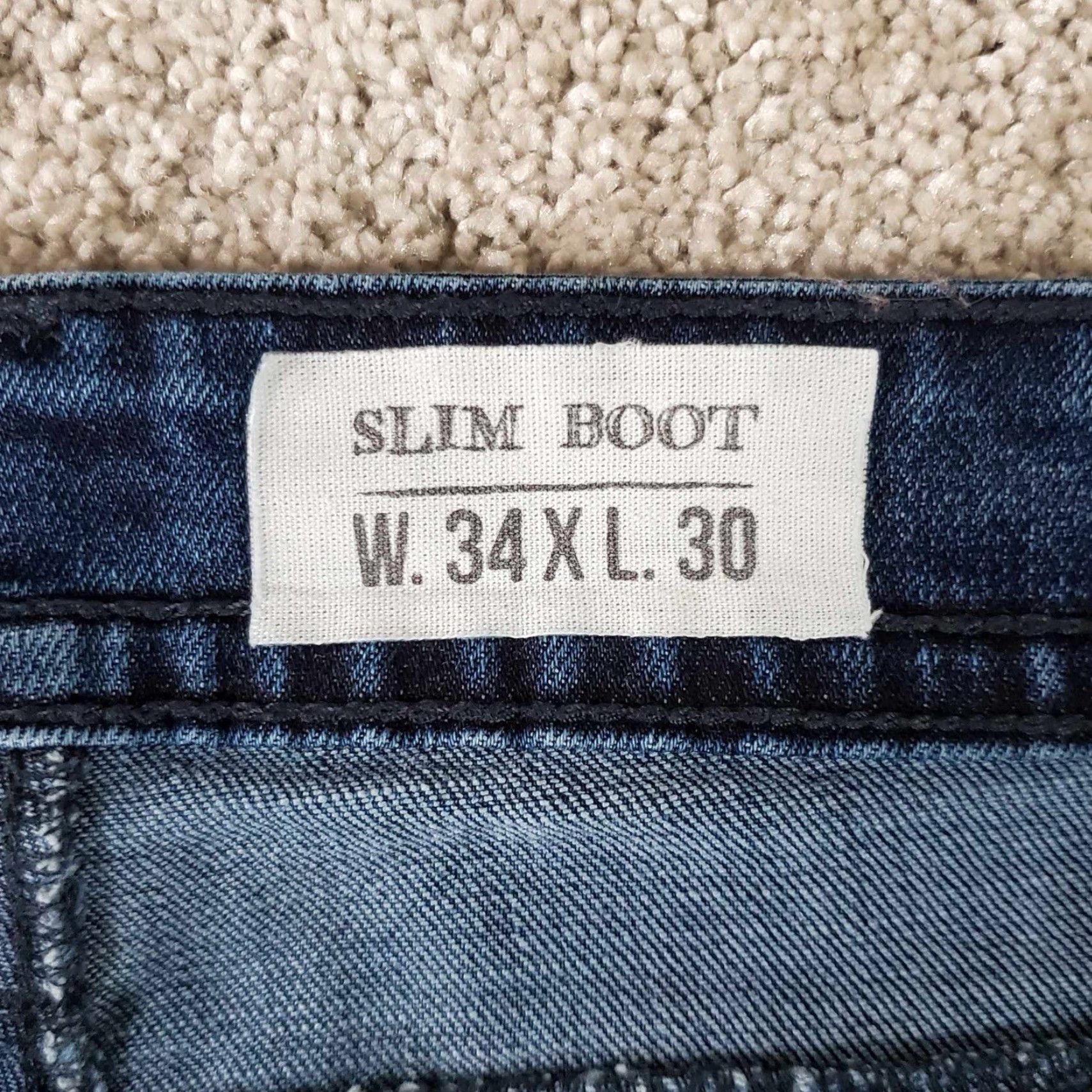 Denime VINTAGE Y2K TK Axel Jeans Blue 34x30 Mens Distressed Bootcut Slim Denim Rock Grunge Casual 5-Pocket Mens Size US 34 / EU 50 - 4 Thumbnail