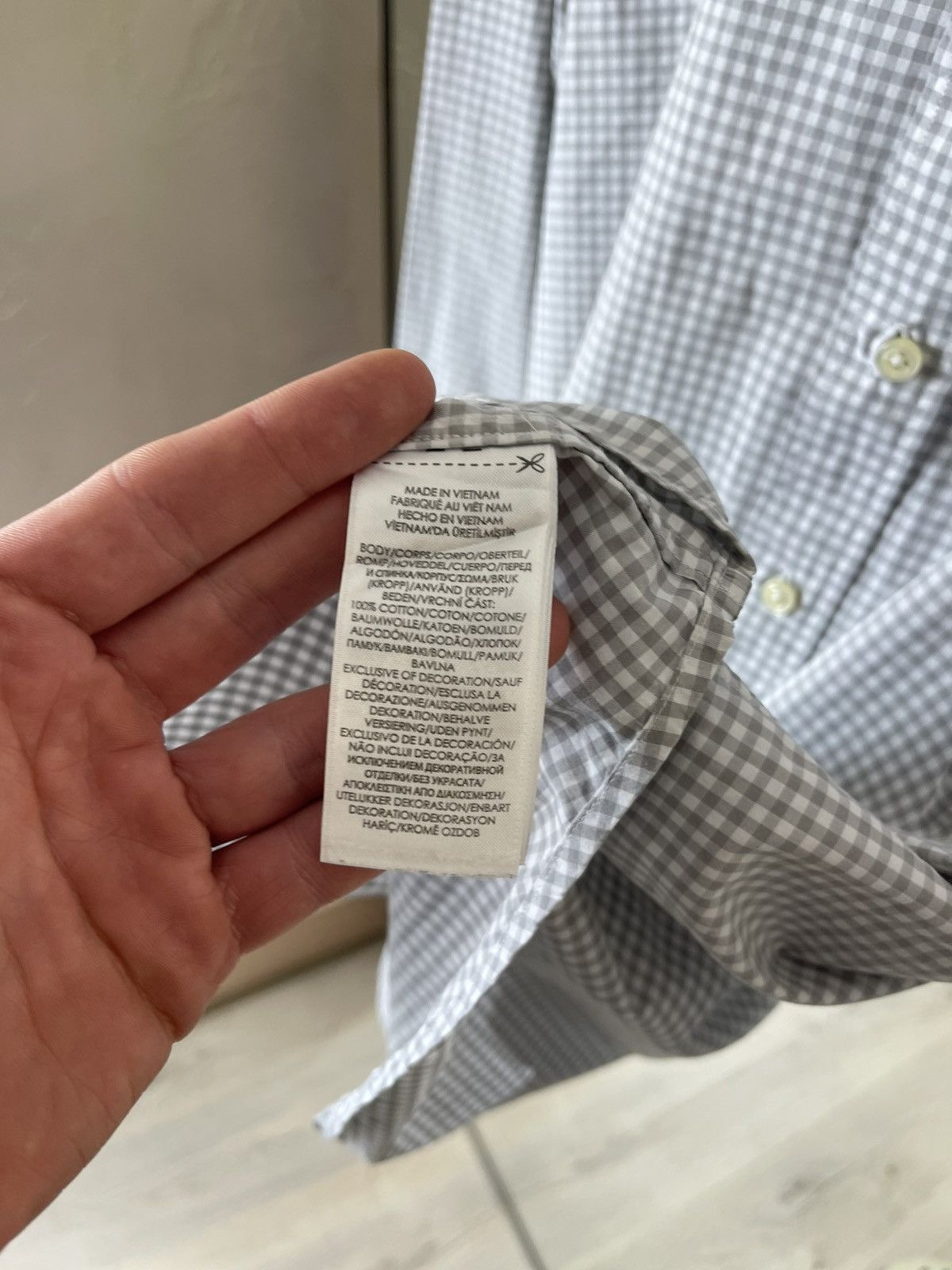 Polo Ralph Lauren Polo Ralph Lauren Gingham Oxford Shirt Custom Fit Grey Pony Size US M / EU 48-50 / 2 - 8 Thumbnail