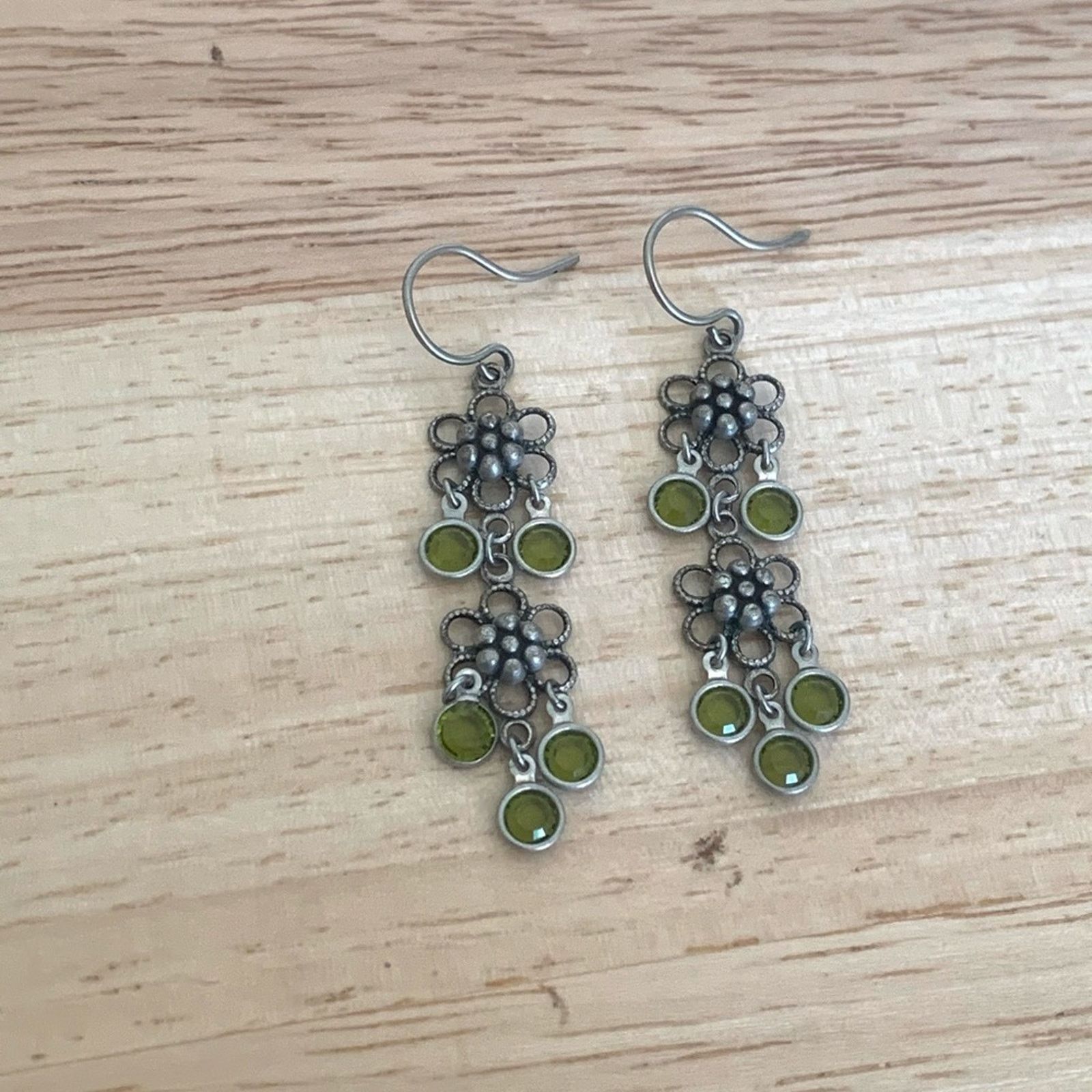 Other Green Gem Dangle Earrings Size ONE SIZE - 4 Thumbnail