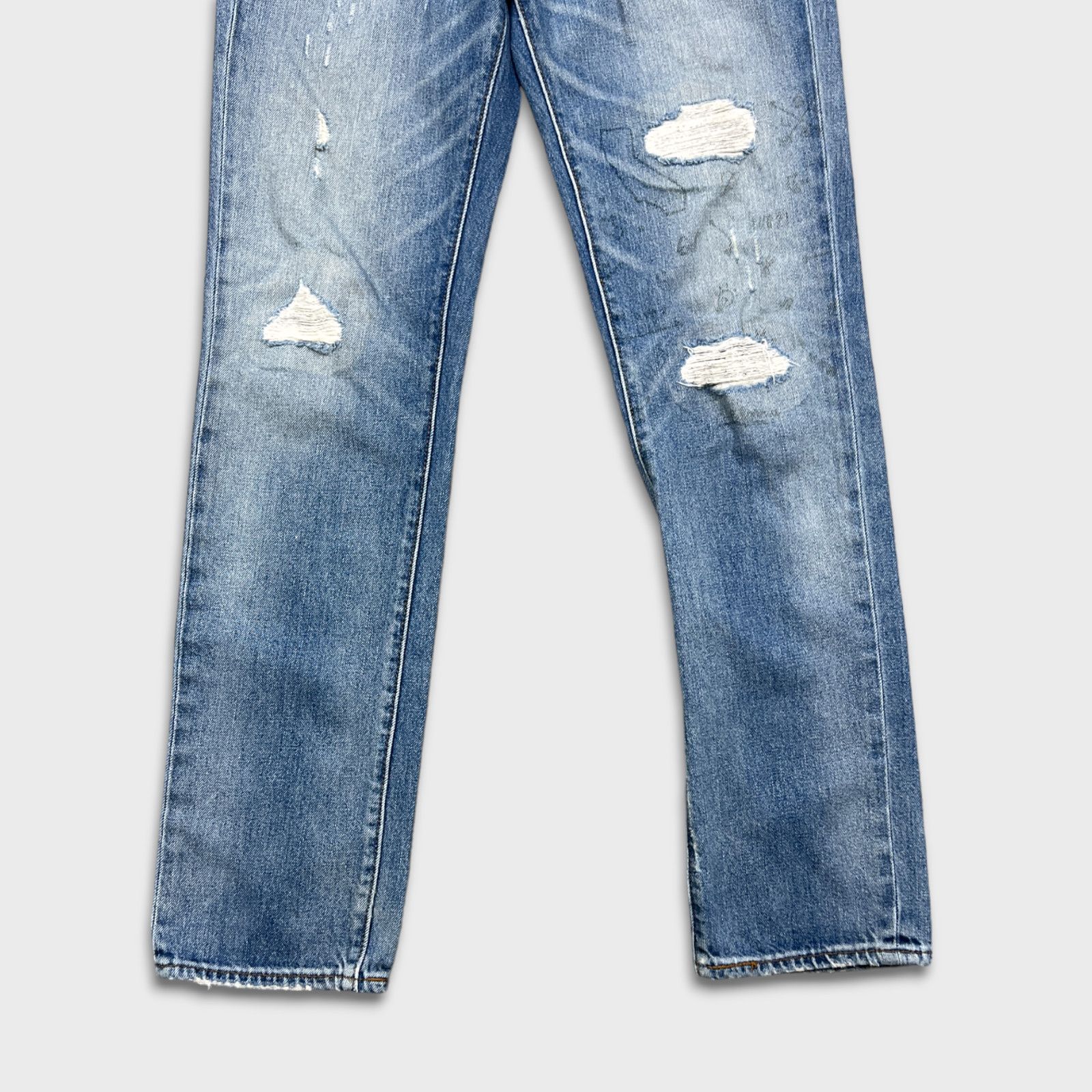 Levi's × Vintage Levi's 511 Jeans 30x31 Slim Fit Distressed Denim Pants Size US 30 / EU 46 - 4 Thumbnail
