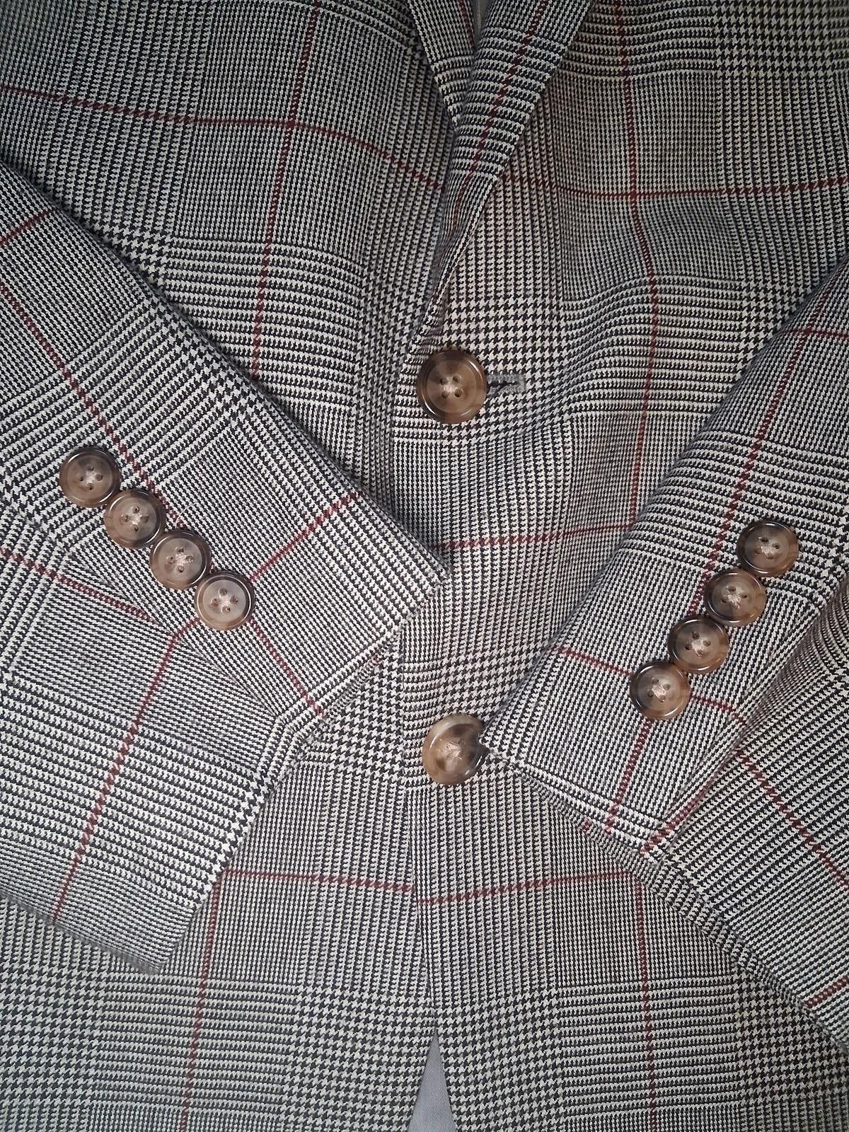 Polo Ralph Lauren Ralph Lauren Sport Coat Mens 46R Gray Glen Plaid Wool Size 46R - 6 Thumbnail