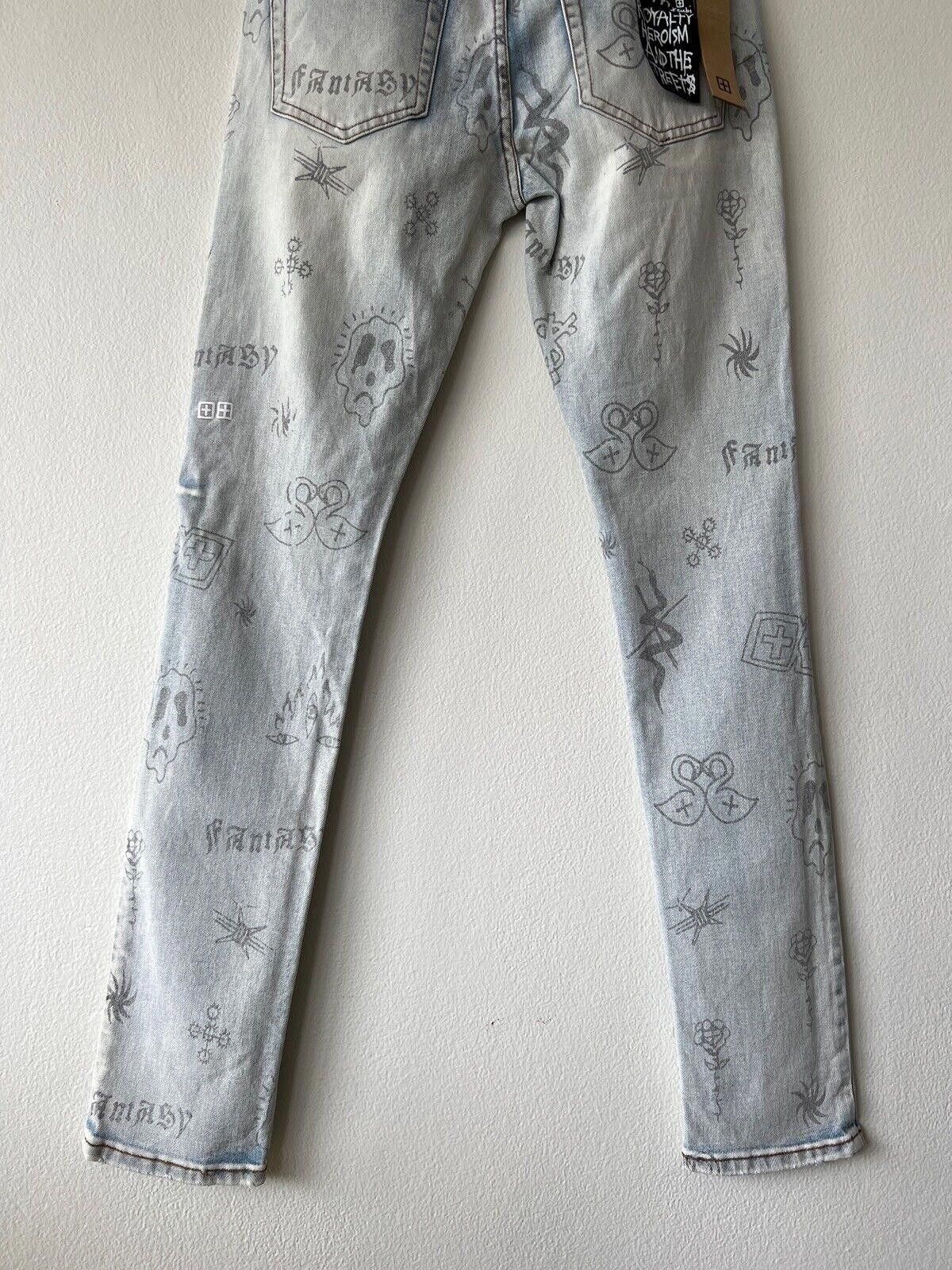Ksubi new Ksubi mens denim jean chitch 31 blue stik n poke print Size US 31 - 7 Thumbnail