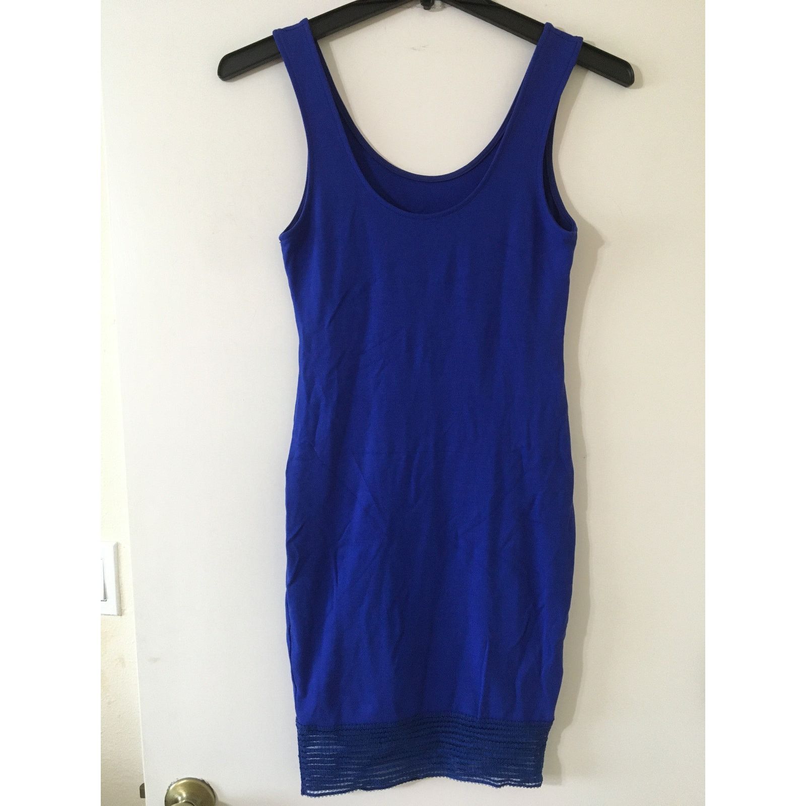 Other Cefiam Small Royal Blue Bodycon Stretch Lace Hem Dress Size S / US 4 / IT 40 - 2 Thumbnail
