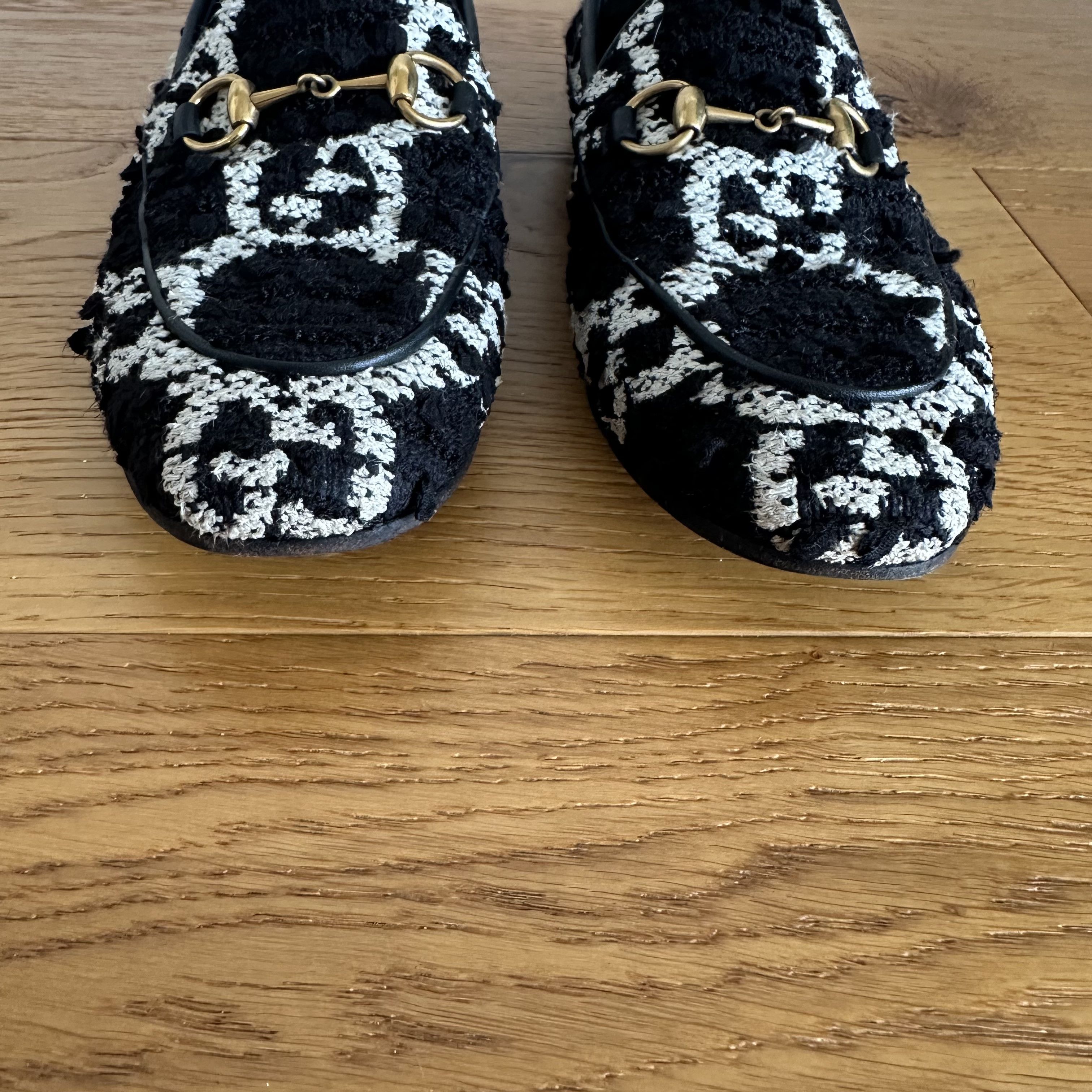 Gucci GUCCI Jordaan loafers in black and white GG Tweed Size US 6.5 / IT 36.5 - 4 Thumbnail