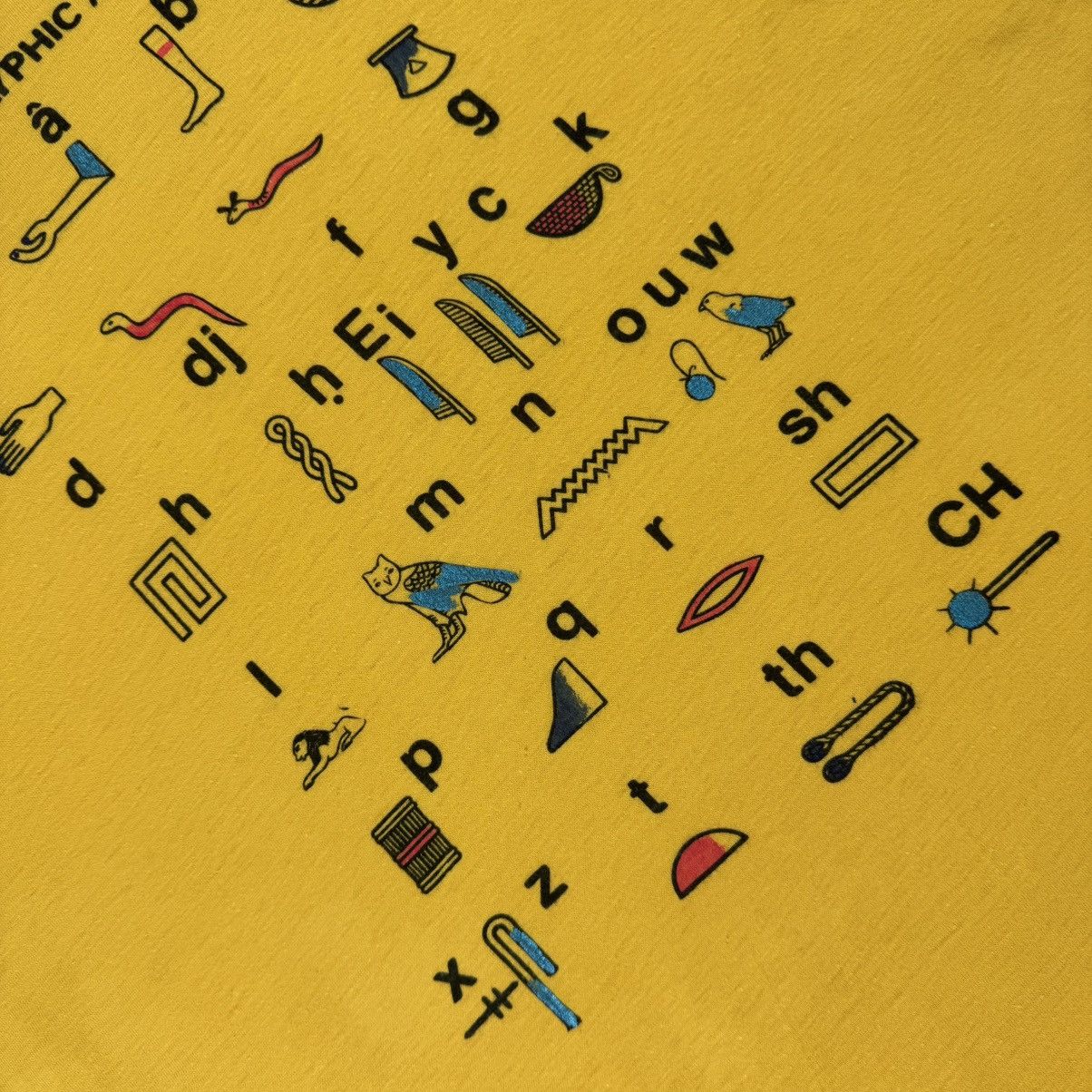 Vintage Vintage Egyptian Hieroglyphic Alphabet Graphic T-shirt Size US L / EU 52-54 / 3 - 8 Thumbnail