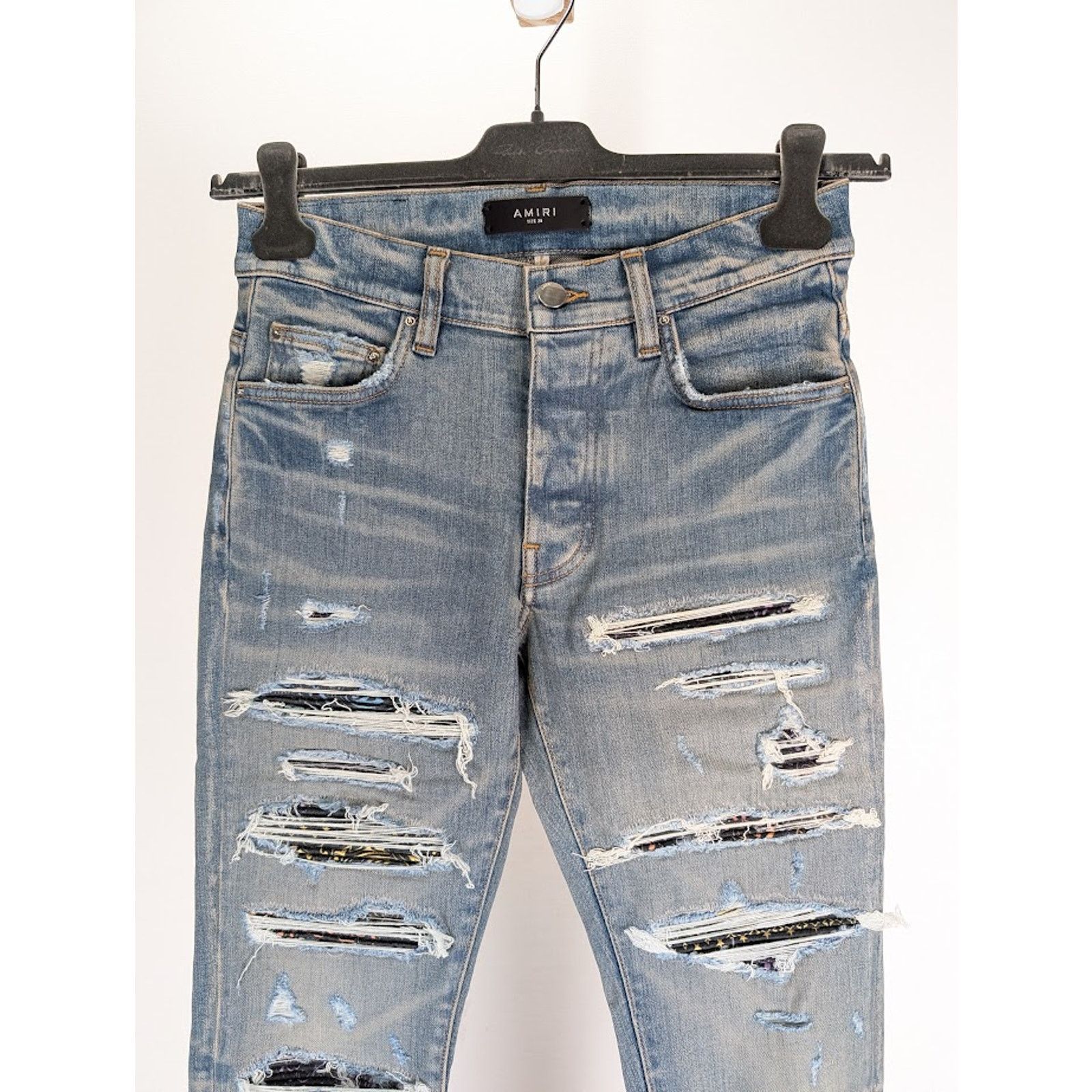Amiri o1rshd1 Rainbow Paisley Thrasher Jeans in Clay Indigo Size US 34 / EU 50 - 3 Thumbnail