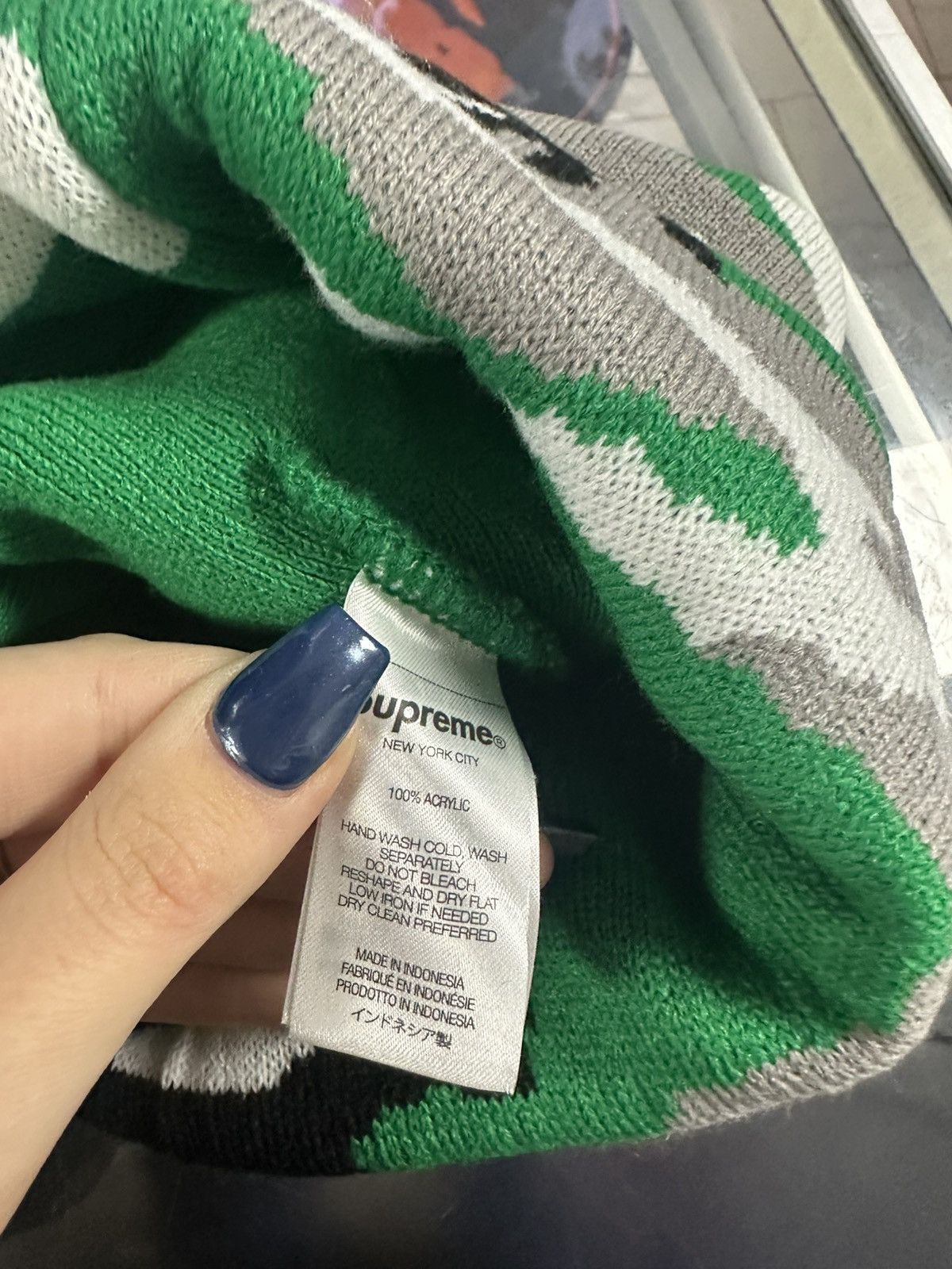 Supreme Supreme Bug Logo Camo Beanie (Green/Grey) Size ONE SIZE - 3 Thumbnail
