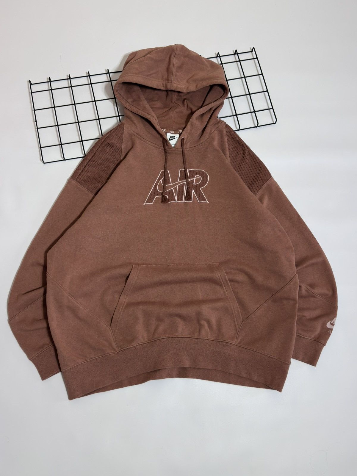 Nike Nike Air French Terry Mesh Panel Hoodie - Archaeo Brown Size US M / EU 48-50 / 2 - 1 Thumbnail