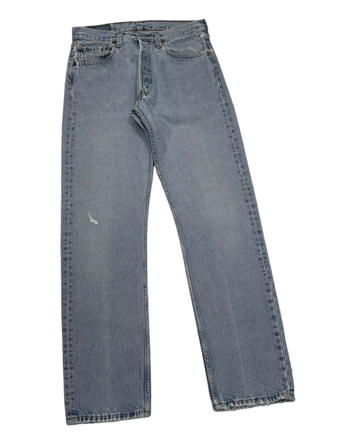 Levi's 🔥Vintage Levis 501 Blue Wash Distressed Denim Jeans Size US 30 / EU 46 - 3 Thumbnail