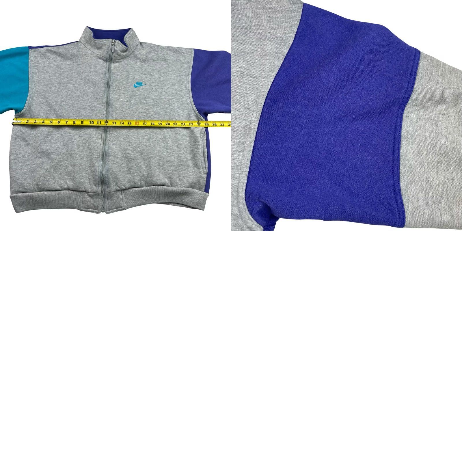 Nike VINTAGE Nike Jacket Men's Track Jacket Full Zip Sweatshirt Gray/Teal/Purple XL Size US XL / EU 56 / 4 - 8 Thumbnail