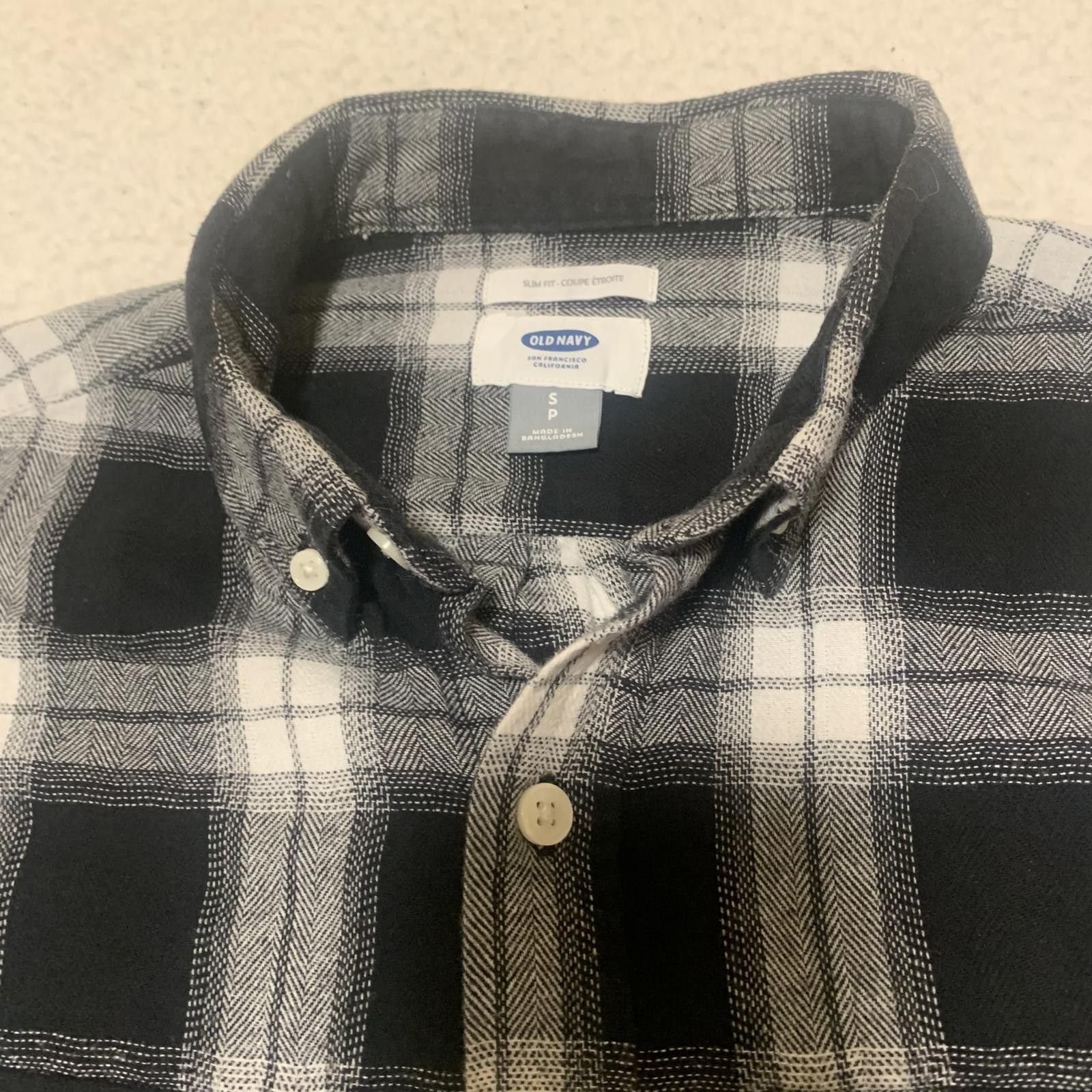 Old Navy Old Navy Men's S Black White Plaid Button Shirt Cotton Size US S / EU 44-46 / 1 - 10 Thumbnail