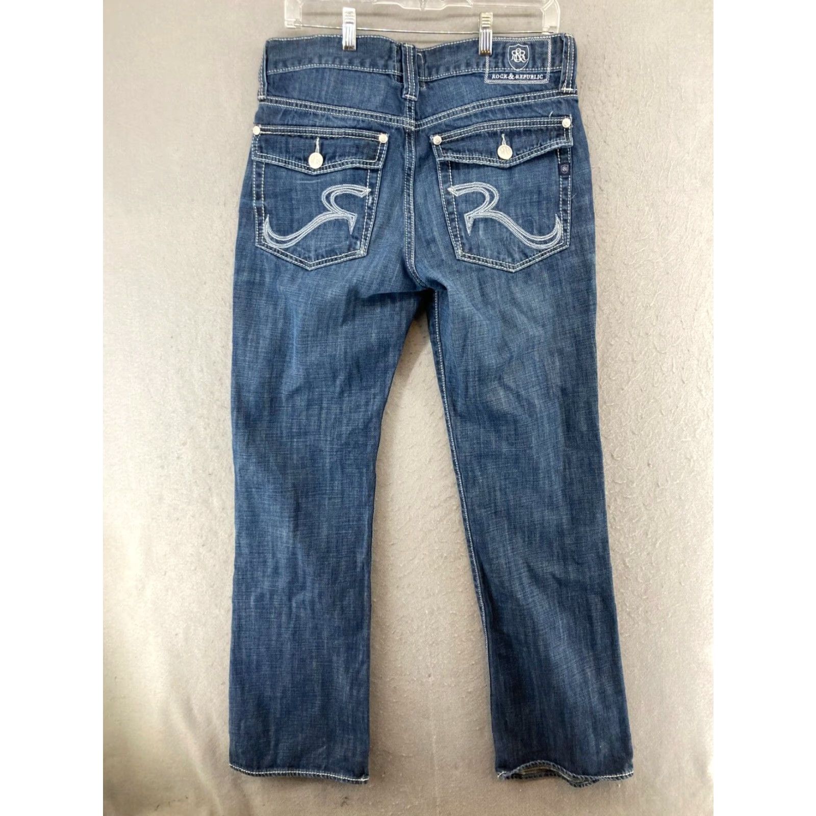 Vintage Mens Rock Republic Rebellion Jeans 33x32 Button Pocket Thick Stitch Size US 33 - 6 Thumbnail