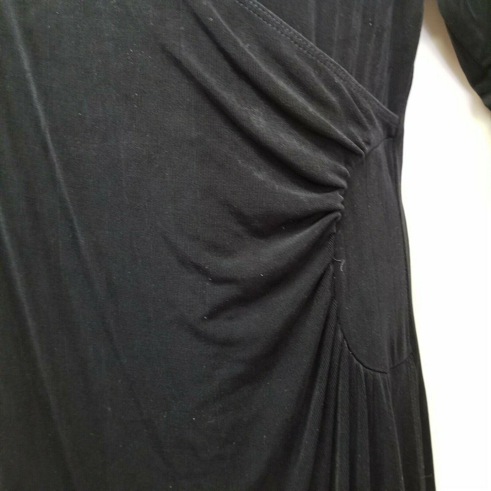 Vintage Chicos Travelers 2 Dress Black Stretch Knit USA Faux Wrap LB Size L / US 10 / IT 46 - 3 Thumbnail