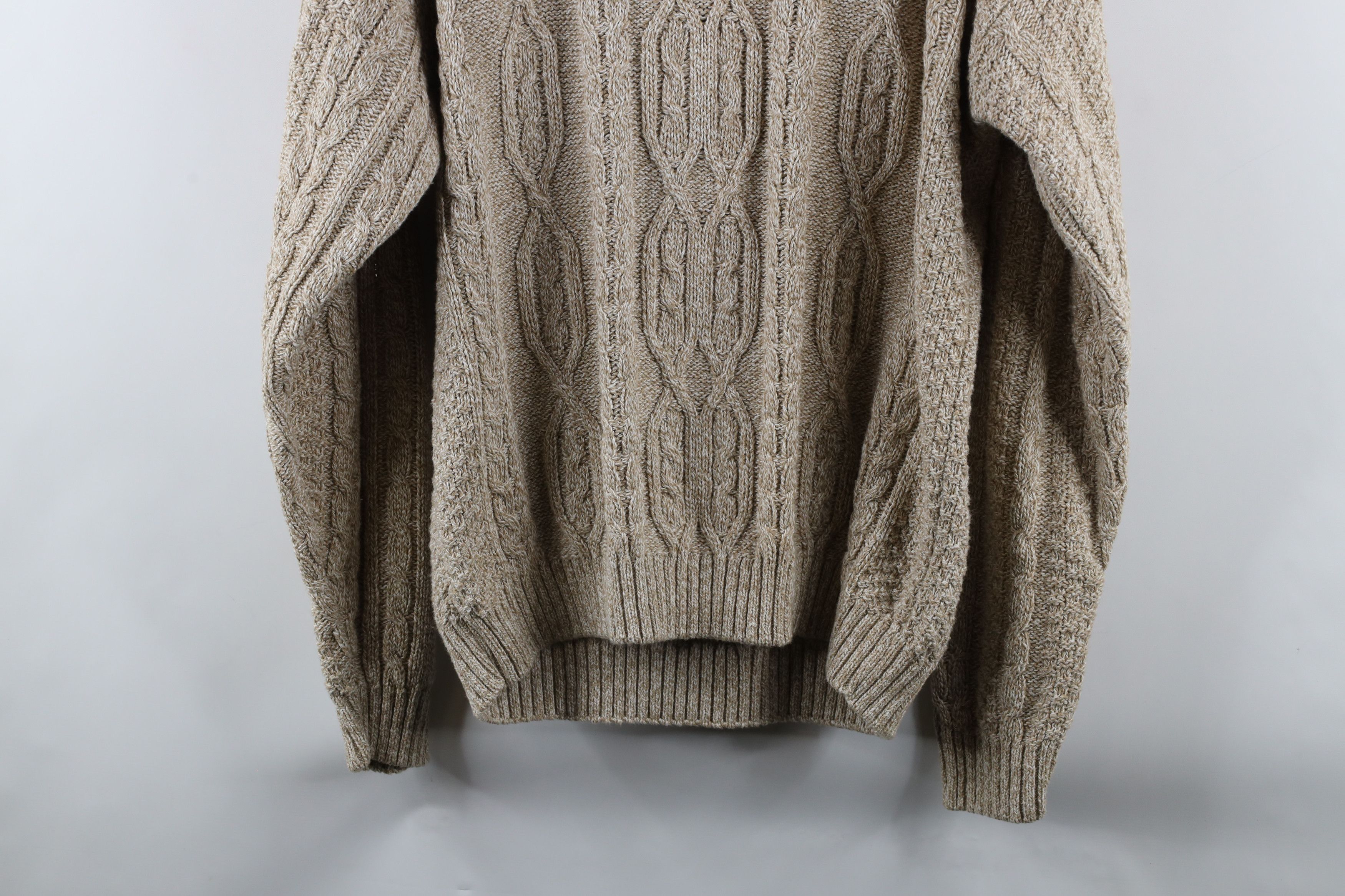 Vintage Vintage 90s Streetwear Knit Fisherman Sweater Beige USA Size US M / EU 48-50 / 2 - 7 Thumbnail