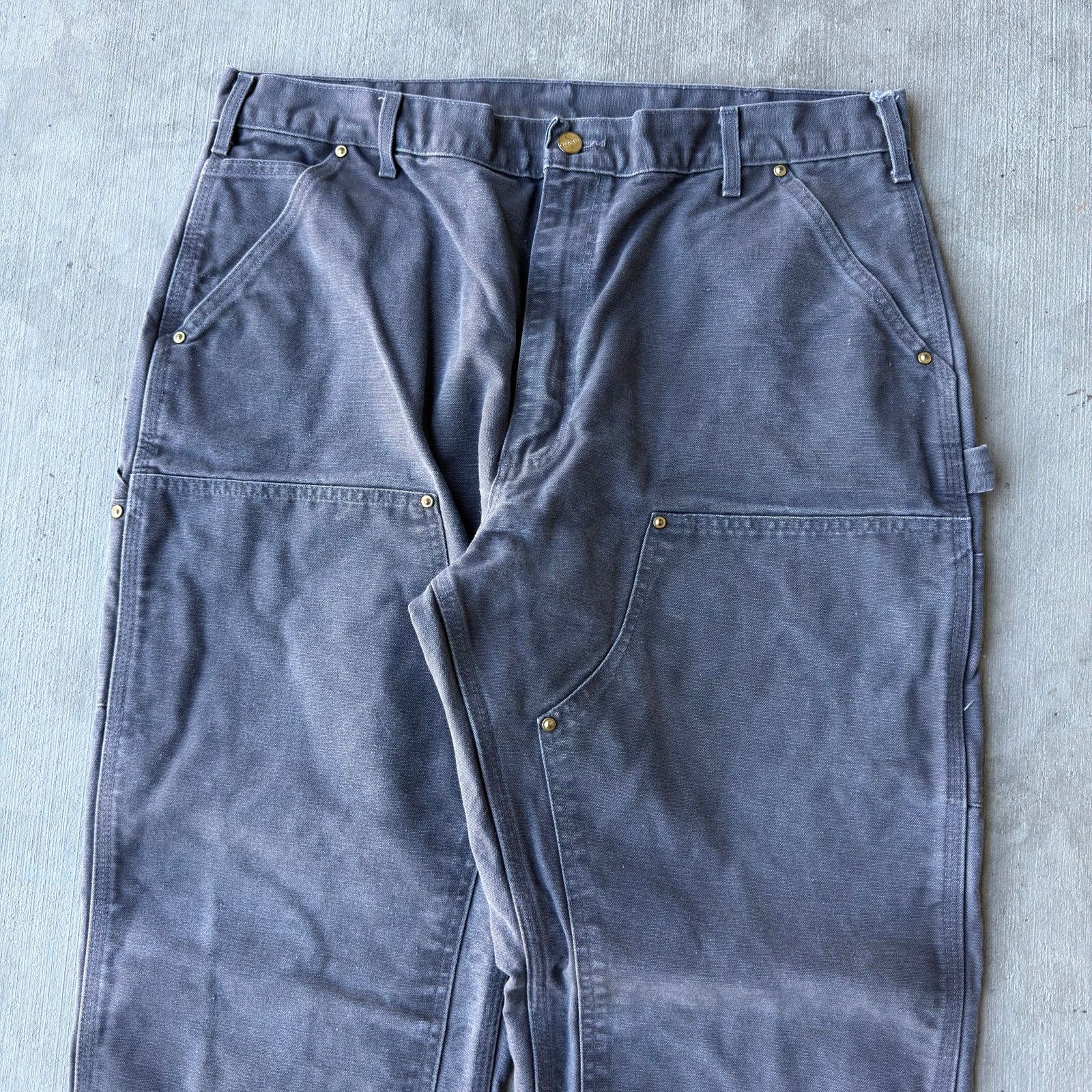 Carhartt × Vintage Vintage Y2K Carhartt gray double knee work carpenter pants Size US 37 - 2 Thumbnail