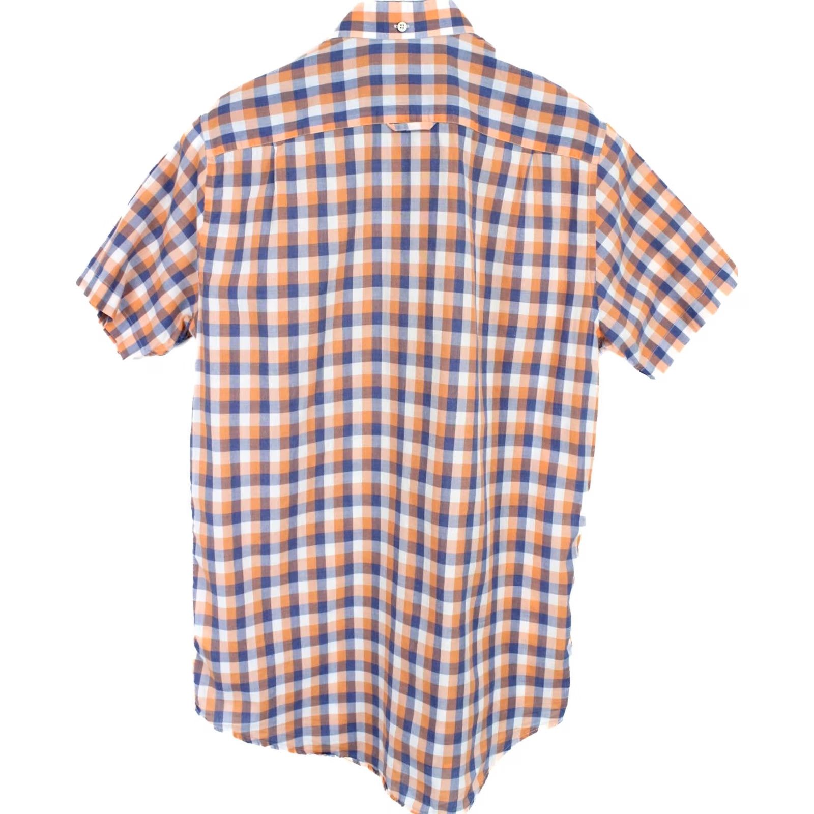 Gant GANT Heather Poplin Fitted Shirt Men M Button-Down Plaid Pocket Button-Up Short Sleeve Multicoloured/HBT Size US M / EU 48-50 / 2 - 2 Thumbnail
