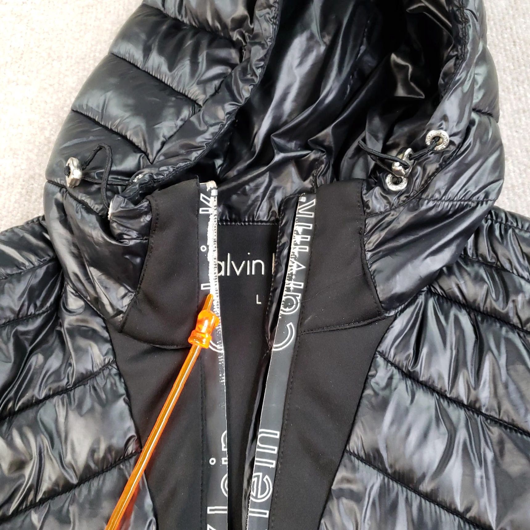 Calvin Klein Calvin Klein Jacket Womens L Hooded Quilted Puffer Softshell Zip Pockets Black Short 2020s Womens Size L / US 10 / IT 46 - 7 Thumbnail