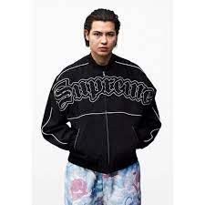 Supreme Supreme Twill Old English Varsity Jacket Black small | Grailed