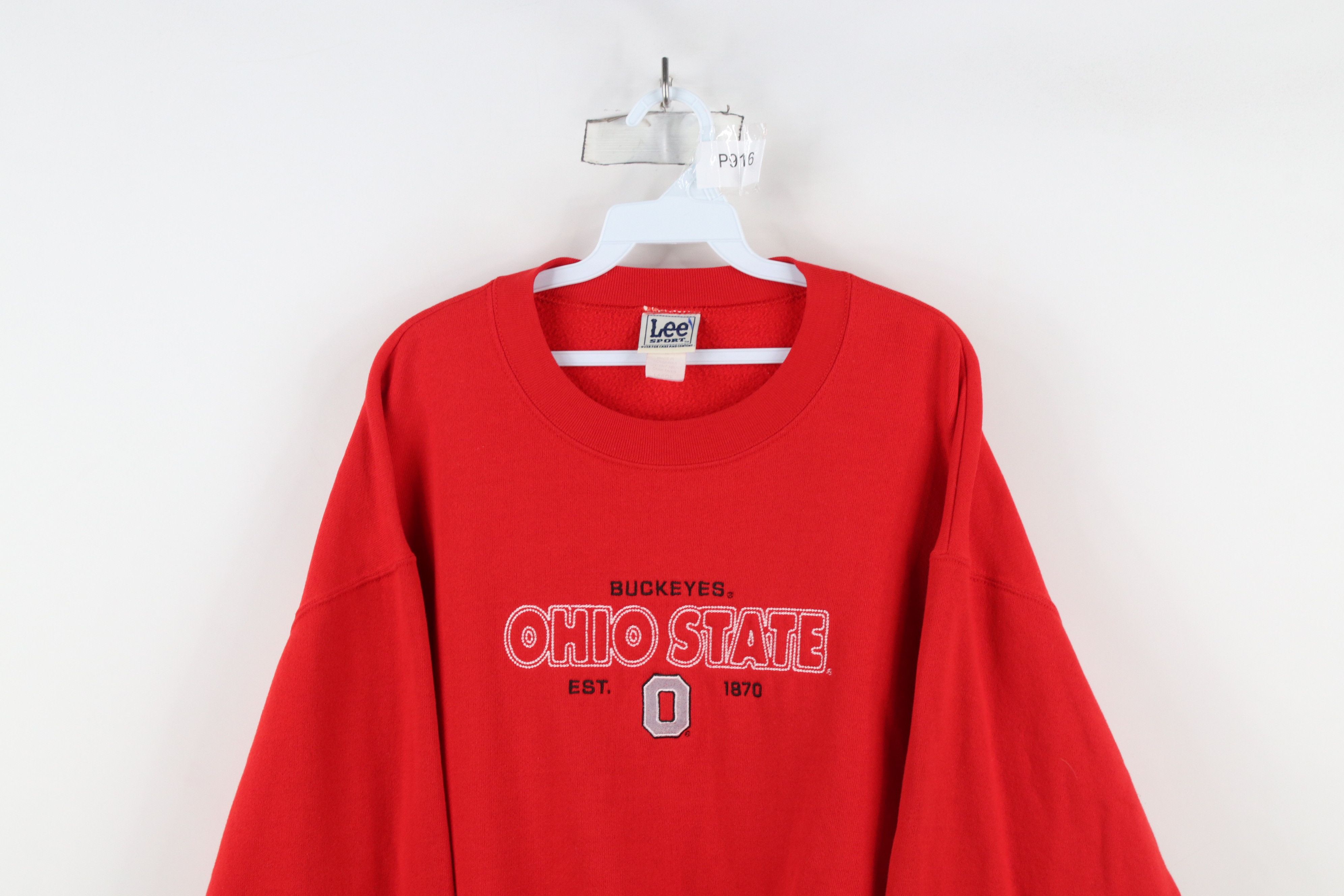 Vintage Vintage 90s Spell Heavy Ohio State University Sweatshirt Red Size US L / EU 52-54 / 3 - 2 Thumbnail