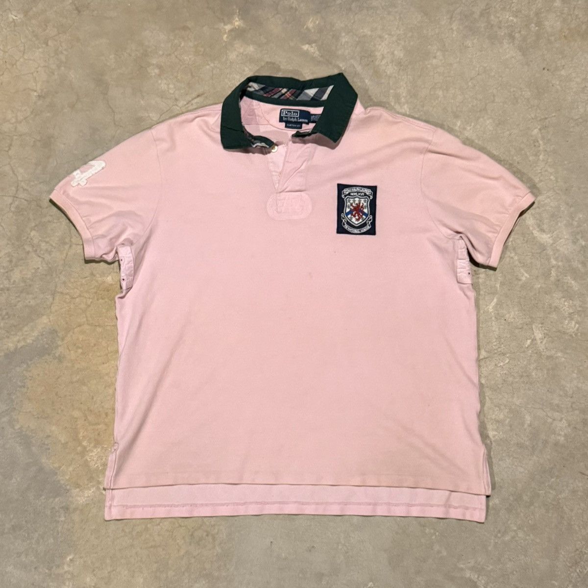 Polo Ralph Lauren Vintage 2000s Polo Ralph Lauren Rugby Collared Shirt Pink Size US XXL / EU 58 / 5 - 1 Thumbnail