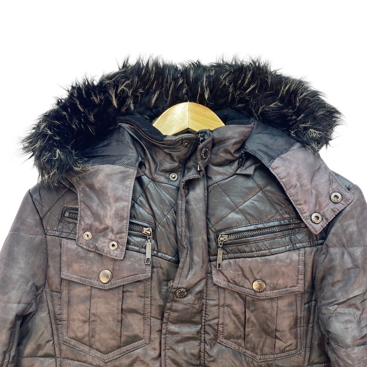 In The Attic 💥In the Attic Quilted Puffer Down Jacket Faux Fur Hood Size US M / EU 48-50 / 2 - 4 Thumbnail