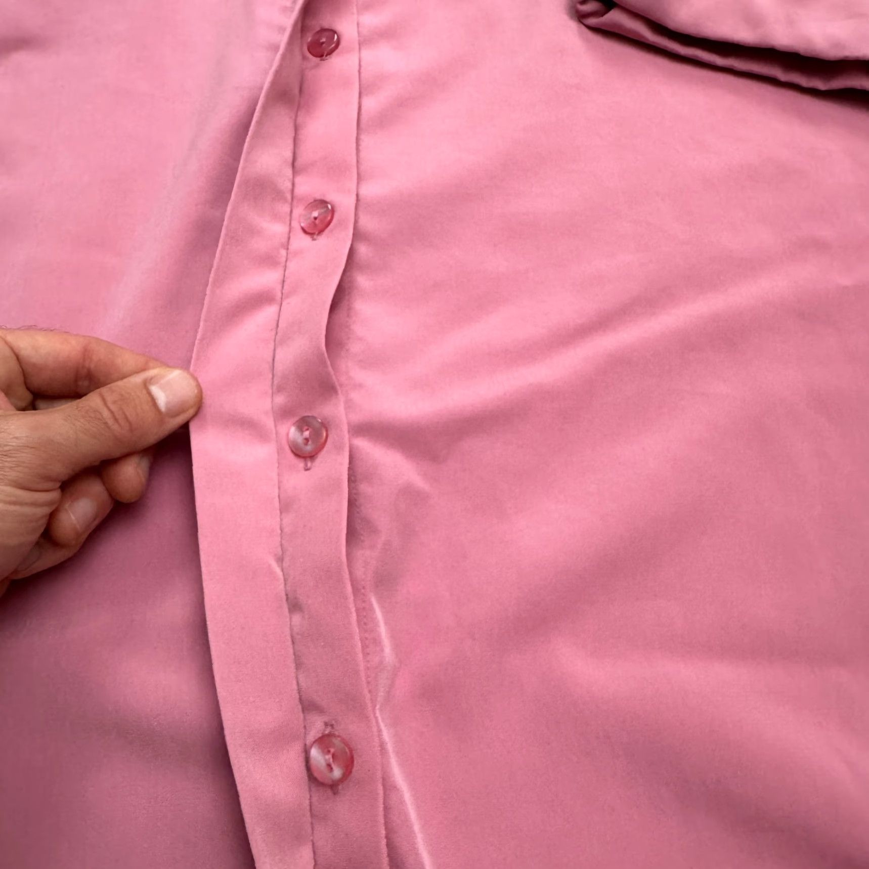 Vintage Brylane Y2K Hidden Button Down Shirt Sress Womens 16W Plus Dusty Pink Classic Size XXL / US 16-18 / IT 52-54 - 5 Thumbnail