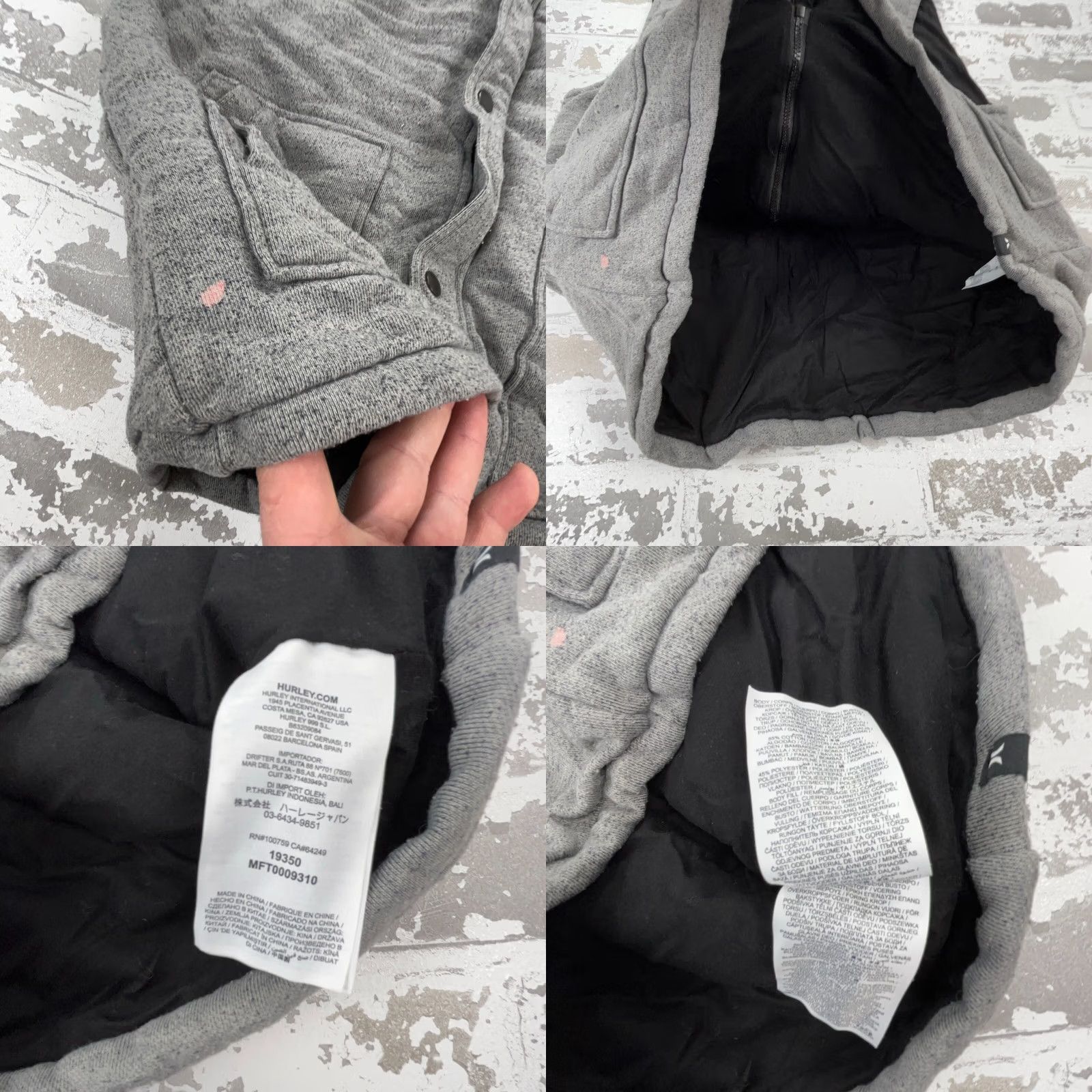 Hurley Hurley Vest Gray Puffer Cargo Utility Jacket Coat Lined Buckle Men Large L Size US L / EU 52-54 / 3 - 8 Thumbnail