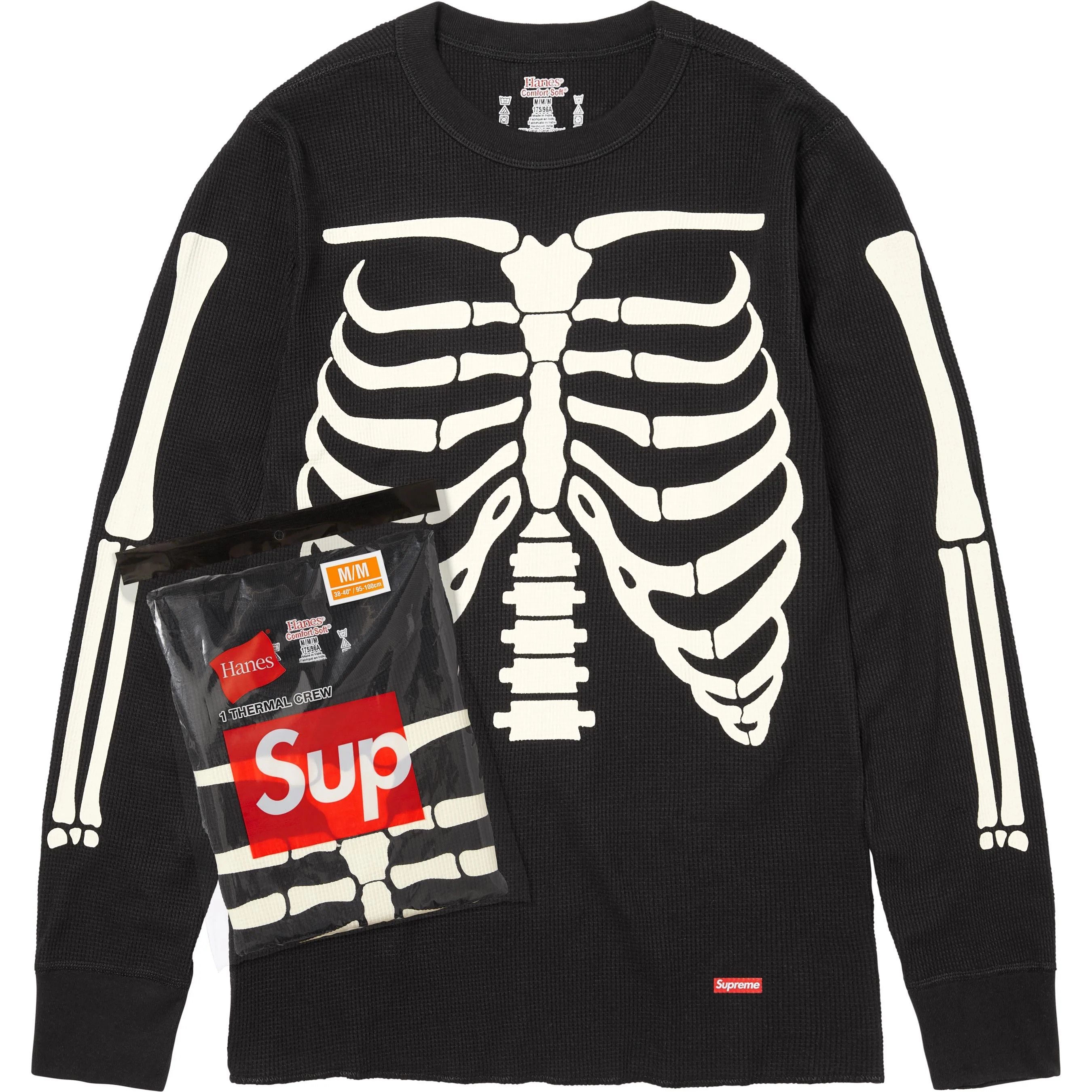 Hanes × Supreme Supreme Hanes Bones Thermal Crew Size US S / EU 44-46 / 1 - 1 Thumbnail