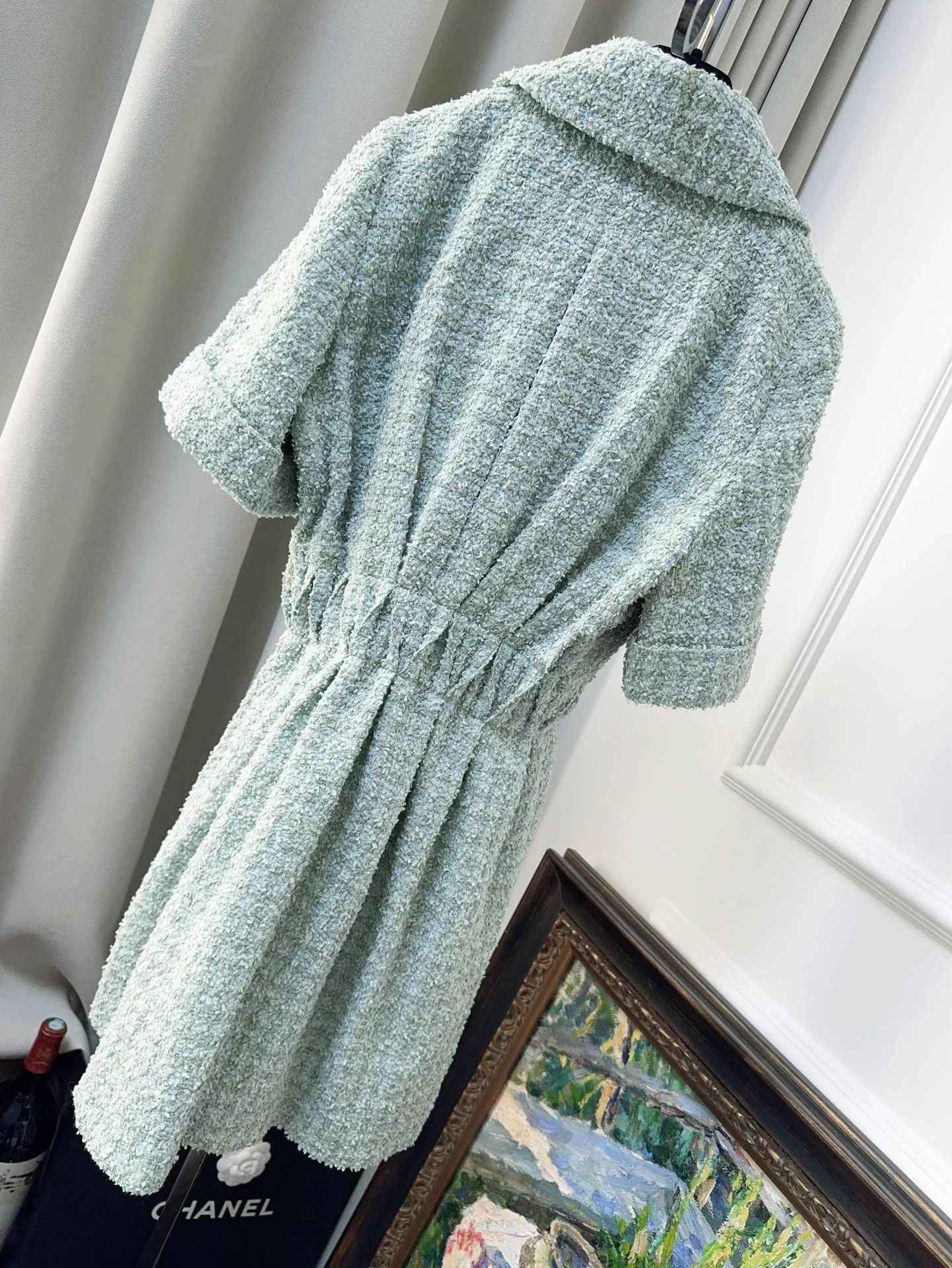 Chanel Chanel 20P Mint Green Tweed Short Sleeve Woven Dress 38 Size S / US 4 / IT 40 - 4 Thumbnail