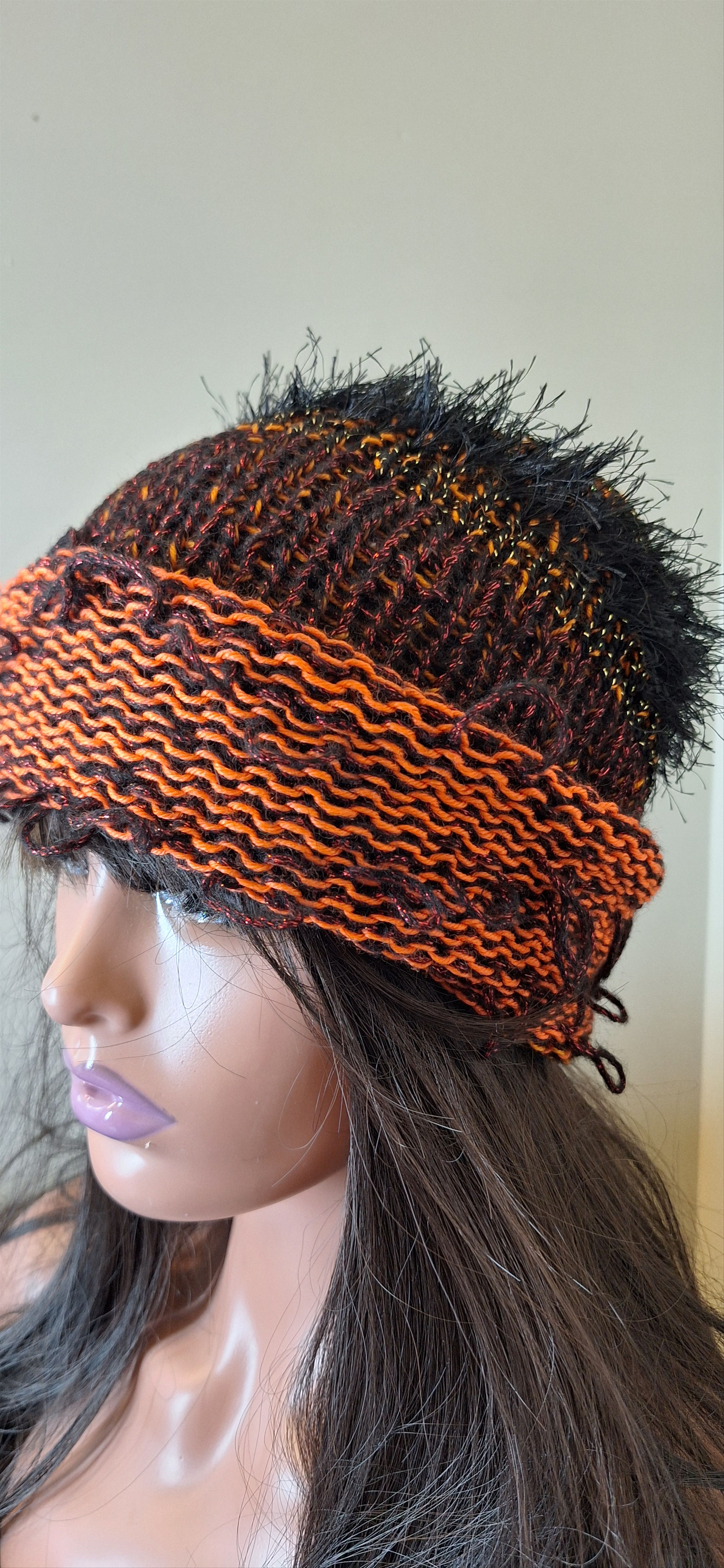 Other Fiber Riot 02 – Orange Black Knit Balaclava Size ONE SIZE - 5 Thumbnail