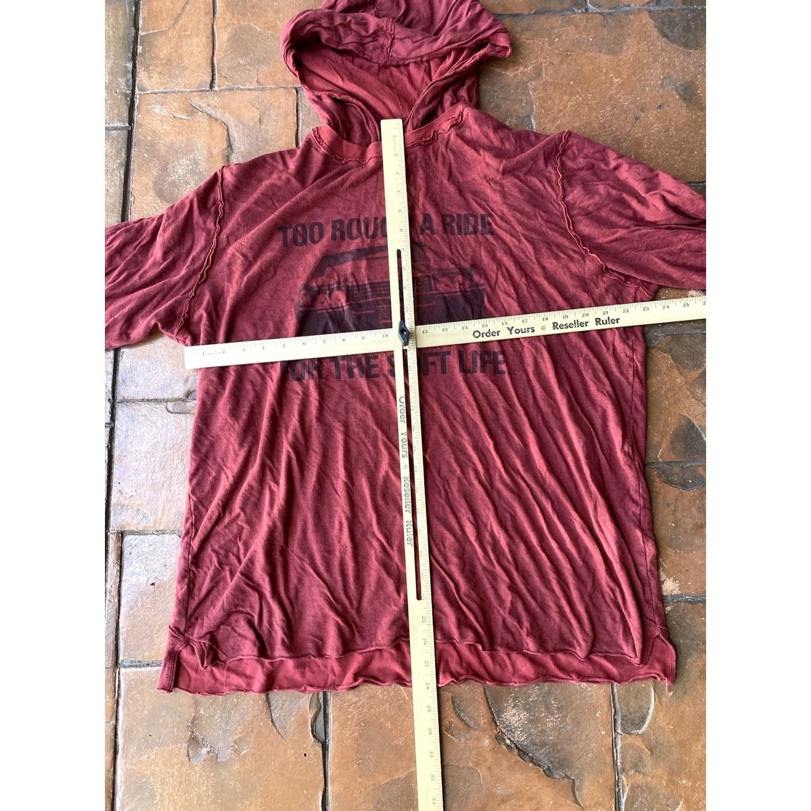 Juicy Couture VINTAGE Juicy Couture Hoodie XL Red Distressed Too Rough a Ride For The Soft Life Graphic Print Women Size XL / US 12-14 / IT 48-50 - 6 Thumbnail