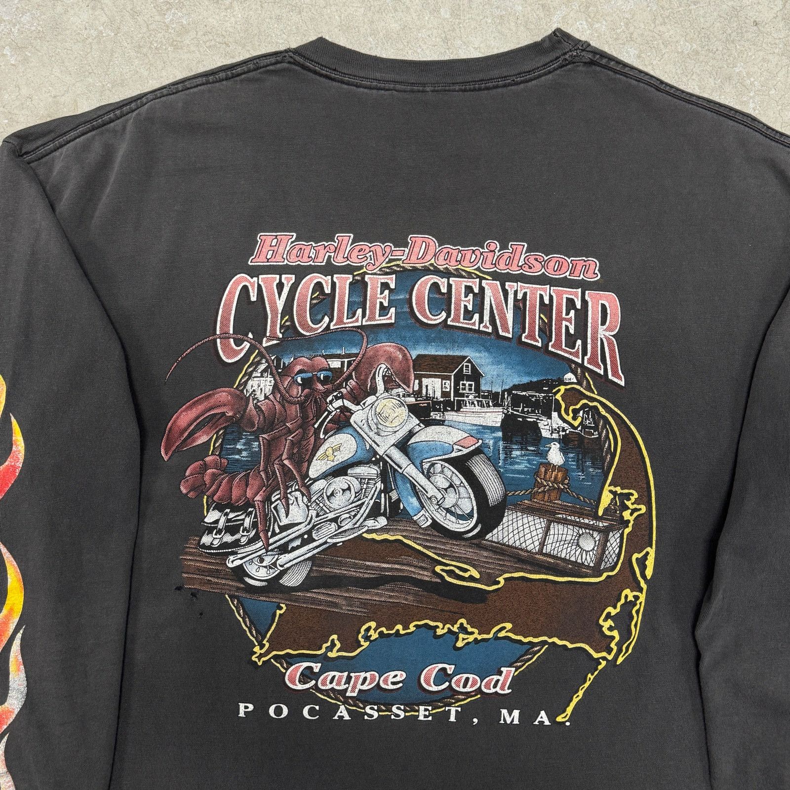 Harley Davidson Vintage Harley Davidson Flame Longsleeve Size US XL / EU 56 / 4 - 4 Thumbnail