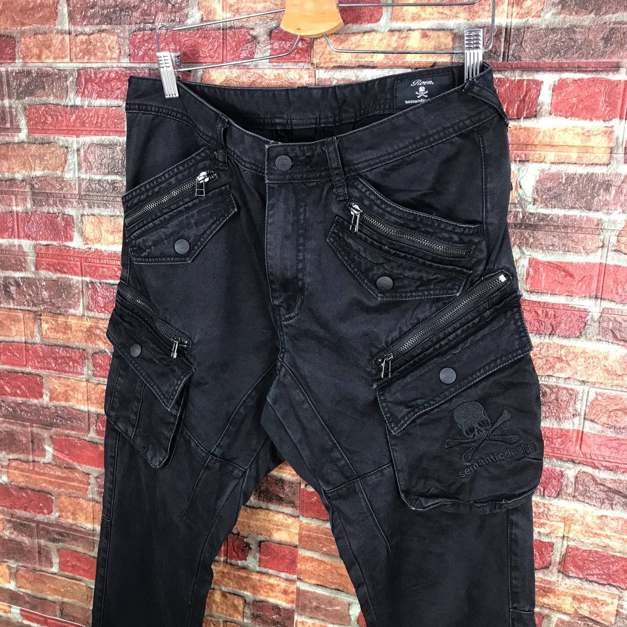 Mastermind Japan RARE ROEN X SEMANTIC MASTERMIND SKULL FADED BLACK CARGO Size US 31 - 4 Thumbnail