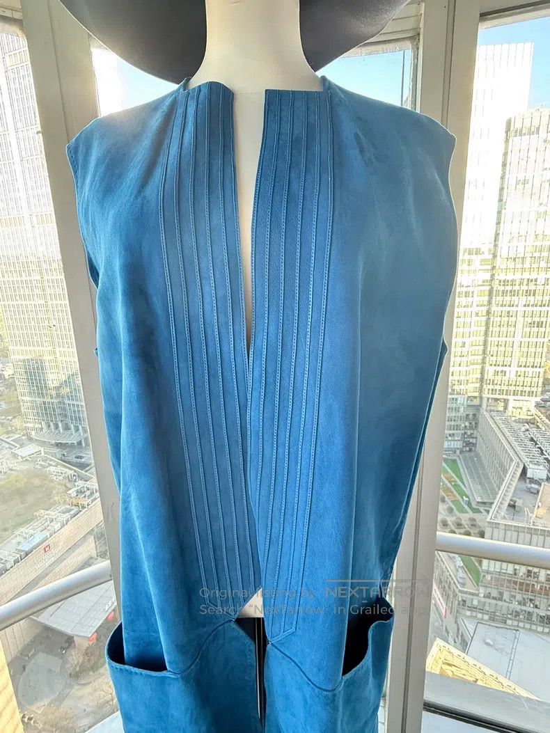 Hermes Hermes Blue Deer and Sheepskin Vest, Outer 100% Deer Skin, Size XS / US 0-2 / IT 36-38 - 5 Thumbnail