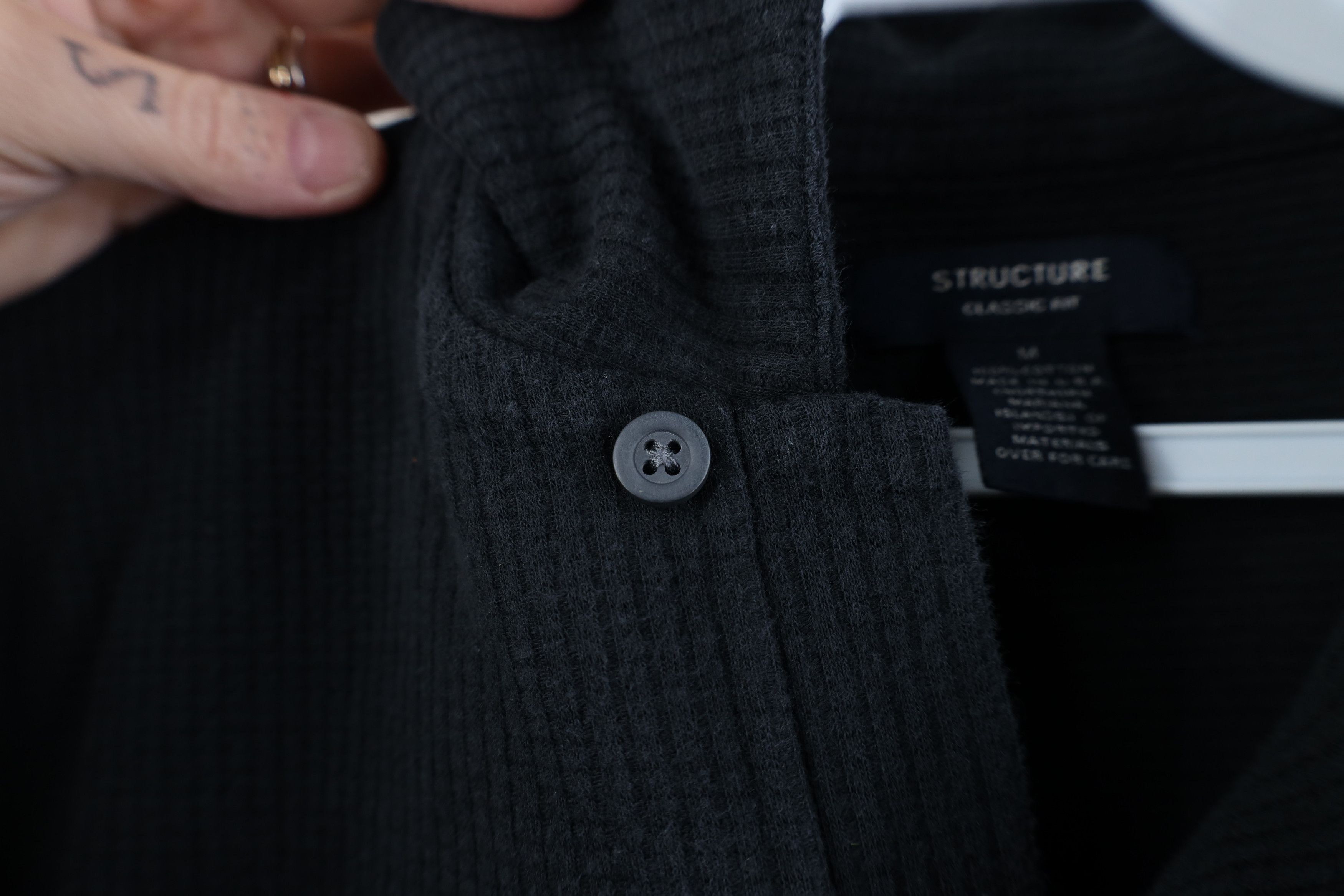 Vintage Vintage 90s Streetwear Knit Looped Collar Polo Black USA Size US M / EU 48-50 / 2 - 5 Thumbnail