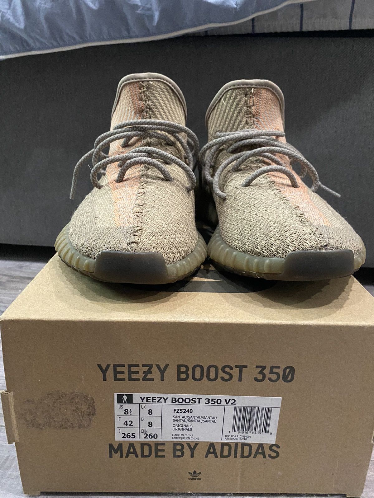 Adidas × Yeezy Yeezy 350v2 Sand Taupe Size US 8.5 / EU 41-42 - 7 Thumbnail